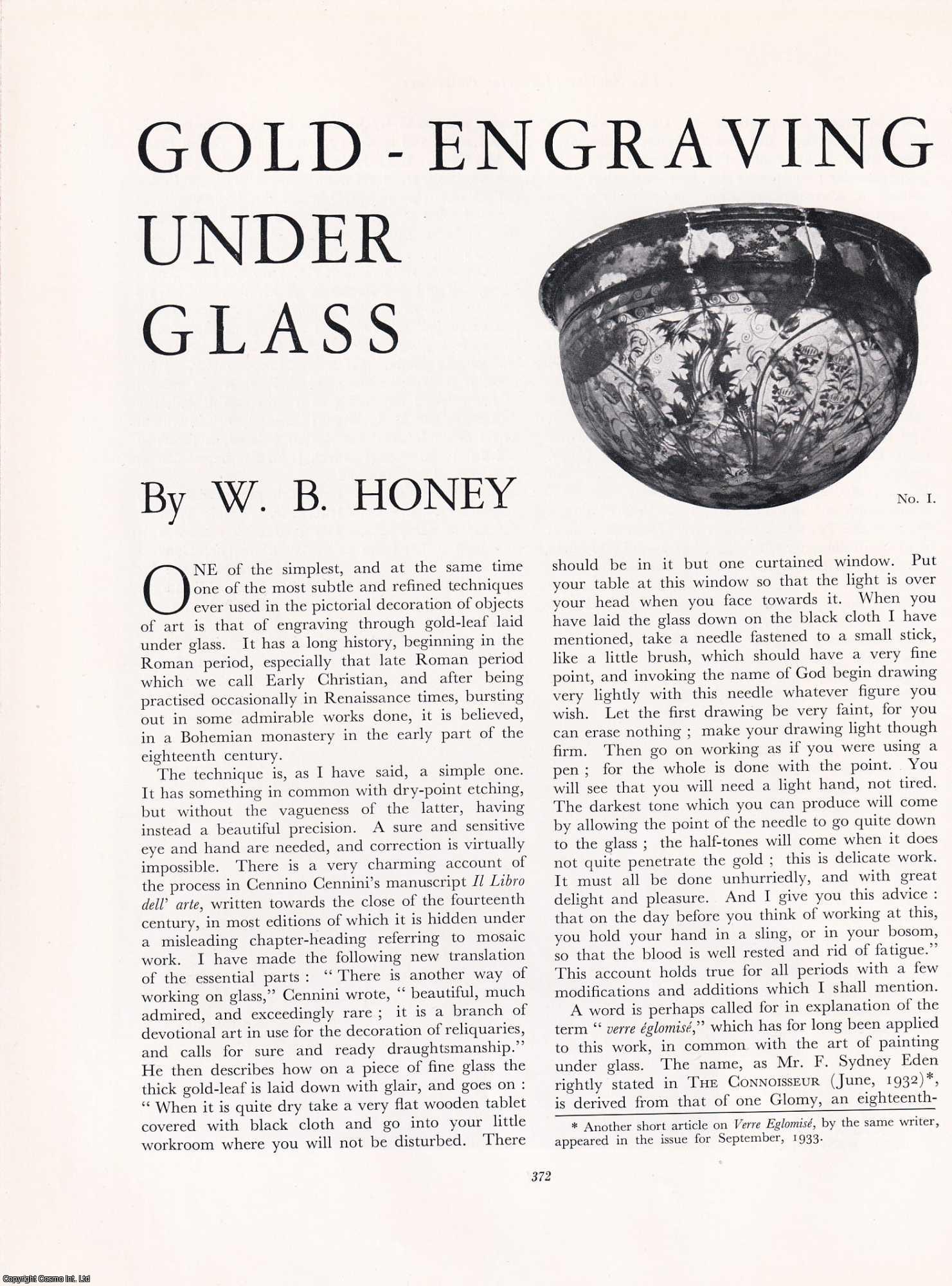 W.B. Honey - Gold-Engraving under Glass. An original article from The Connoisseur, 1933.