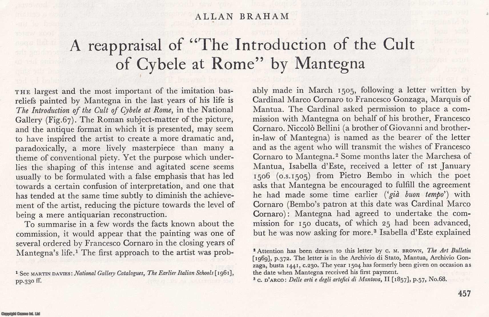 Allan Braham - A Reappraisal of 'The Introduction of the Cult of Cybele at Rome' by Mantegna. An original article from The Burlington Magazine, 1973.