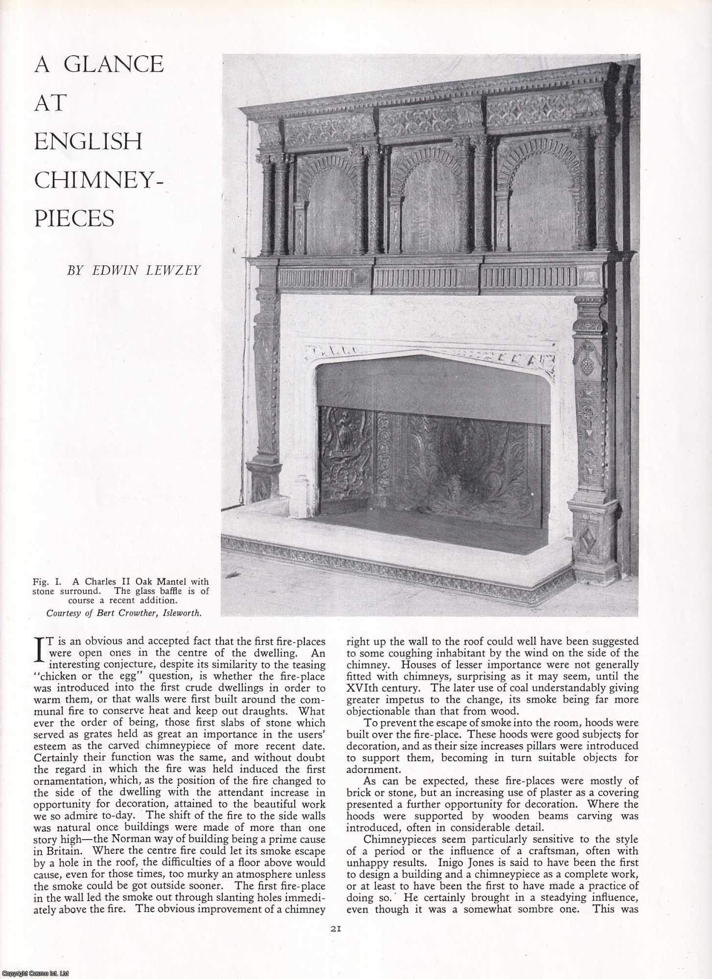 Edwin Lewzey - A Glance at English Chimney-Pieces. An original article from Apollo, International Magazine of the Arts, 1952.