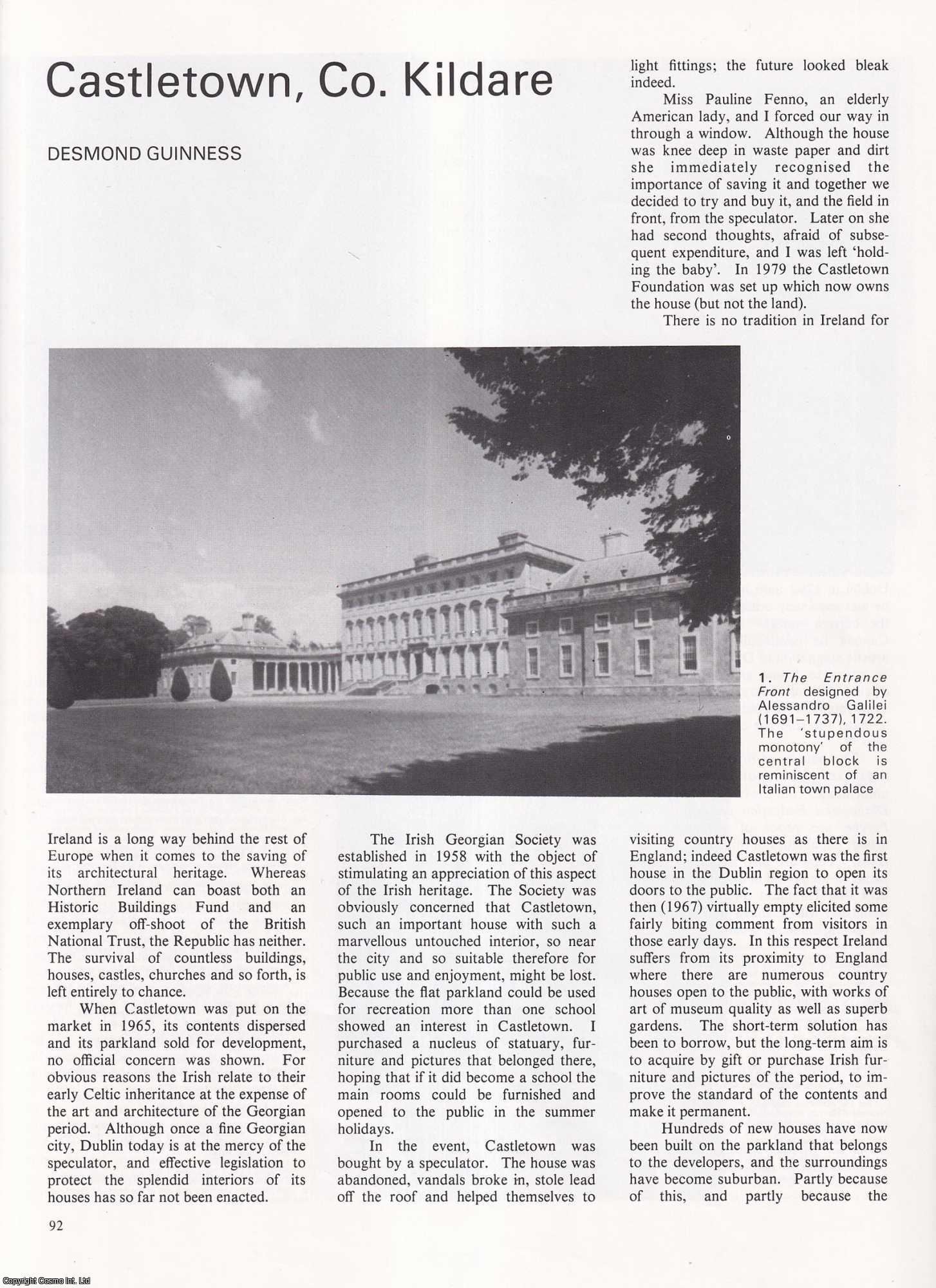 Desmond Guinness - Castletown, Co. Kildare: Built in 1722 for the Speaker of the Irish House of Commons. An original article from Apollo, International Magazine of the Arts, 1982.