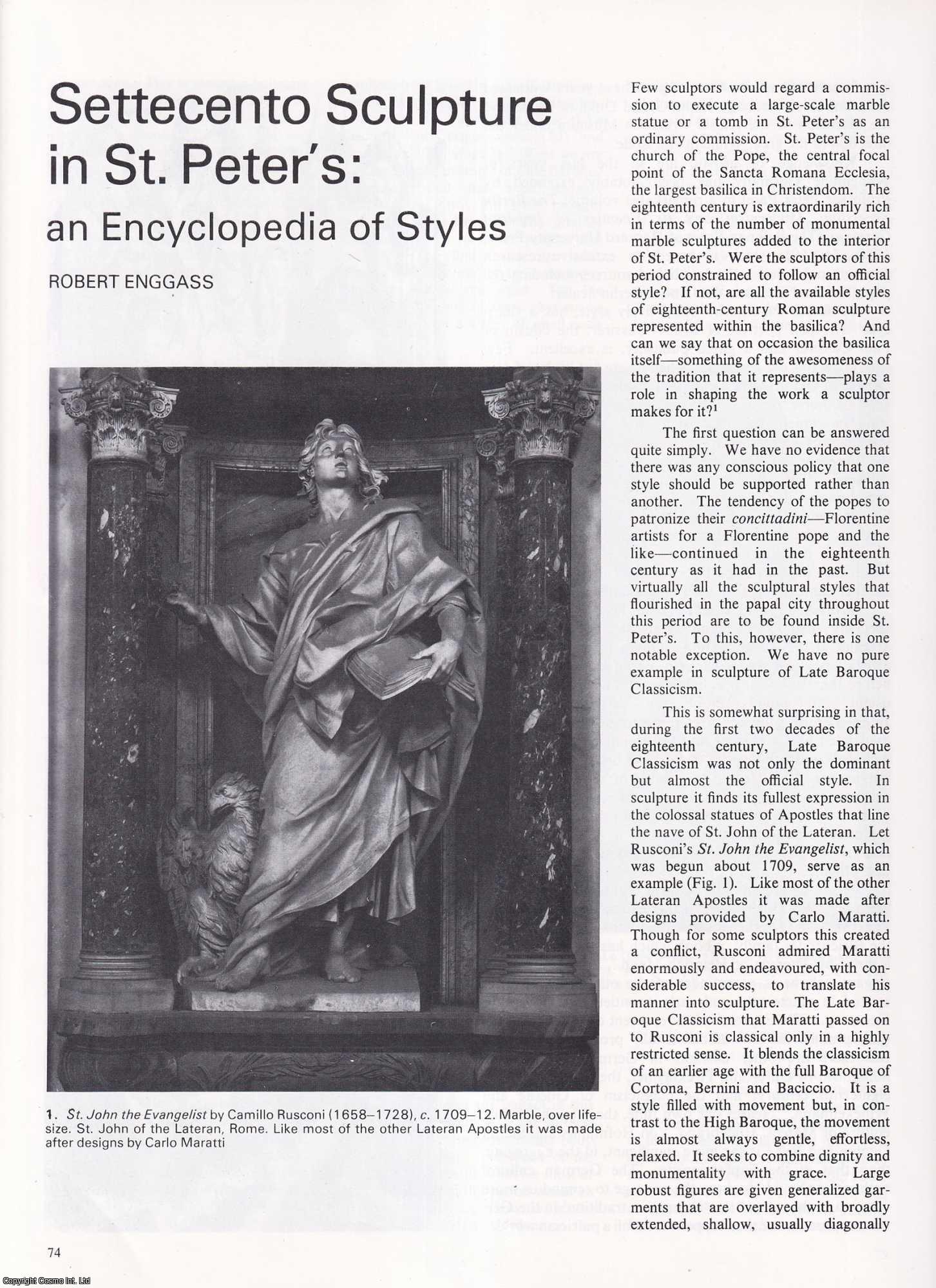 Robert Enggass - Settecento Sculture in St. Peter's Basilica, Rome. An original article from Apollo, International Magazine of the Arts, 1981.