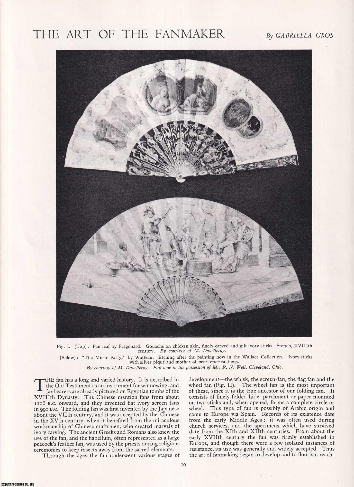 Gabriella Gros - The Art of the Fan Maker. An original article from Apollo, International Magazine of the Arts, 1957.