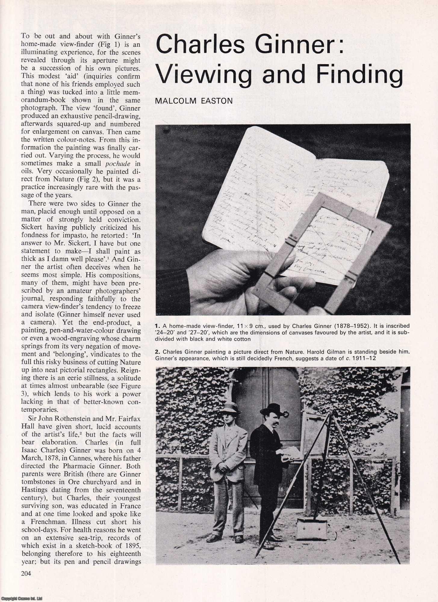 Malcolm Easton - Charles Ginner: The Painter and His Homemade View-Finder. An original article from Apollo, International Magazine of the Arts, 1970.