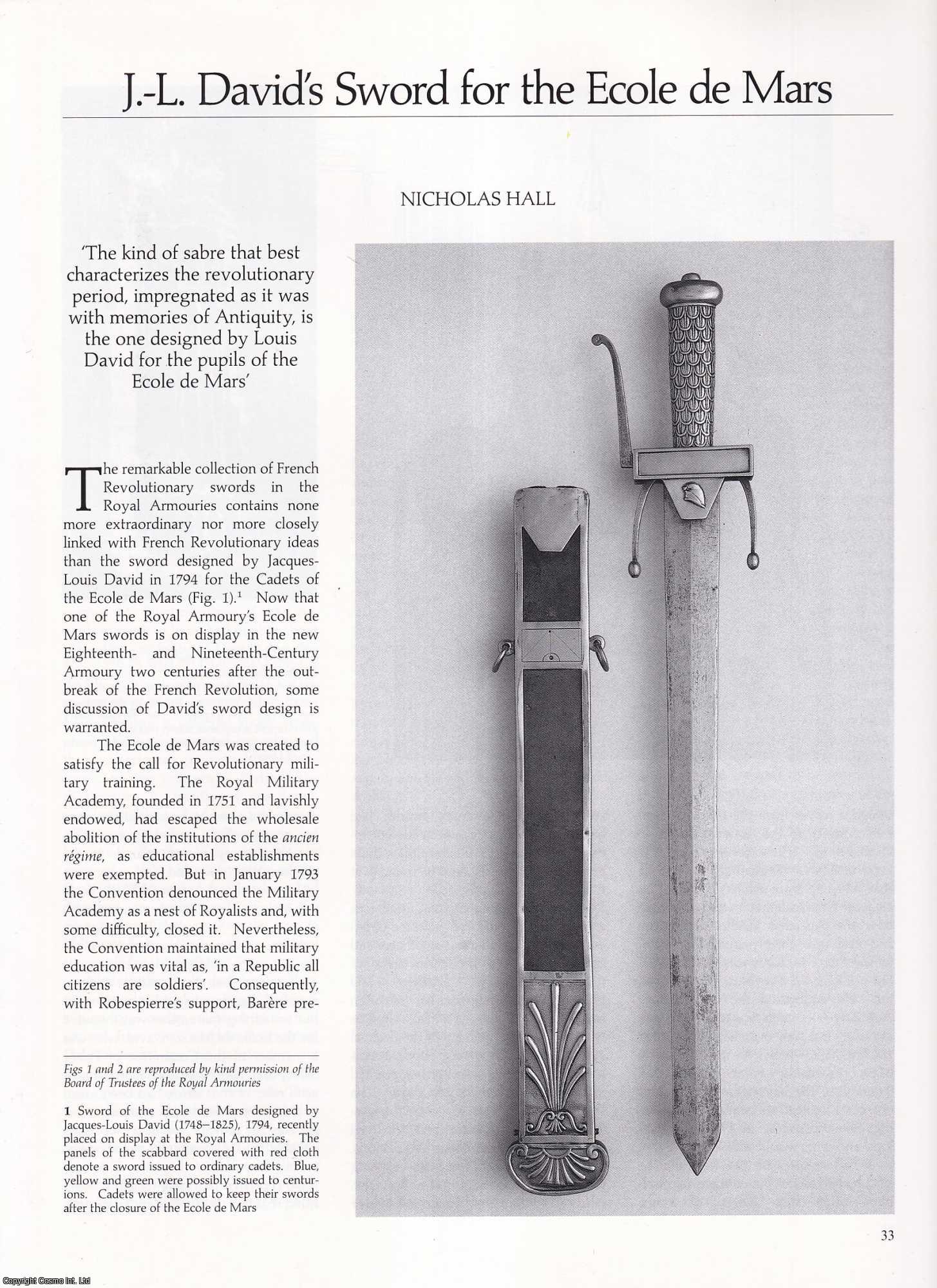 Nicholas Hall - J.-L. David's Sword for the Ecole de Mars. An original article from Apollo, International Magazine of the Arts, 1989.