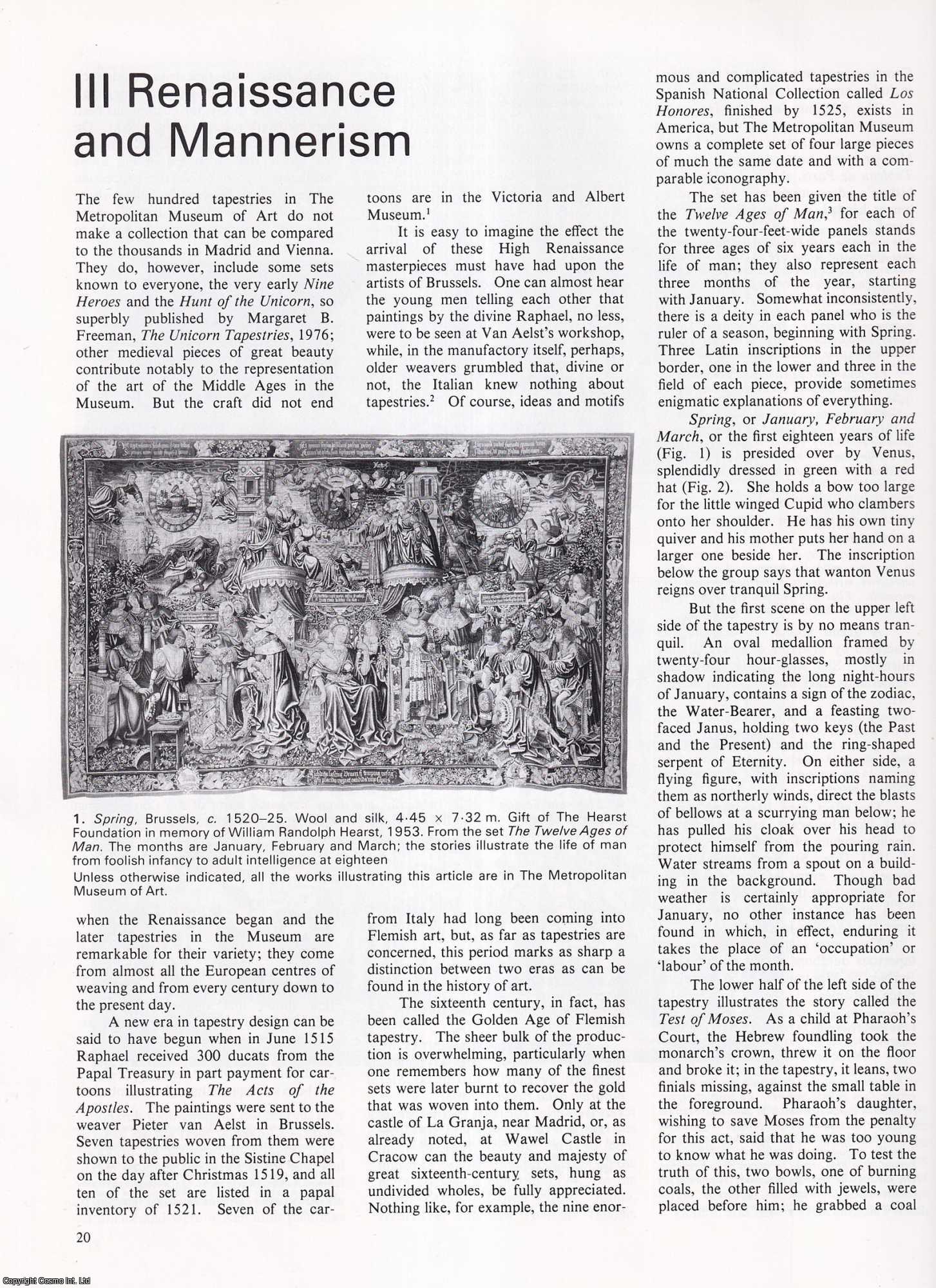 Edith A. Standen - Studies in the History of Tapestry, 1520-1790. A collection of six original articles from Apollo, International Magazine of the Arts, 1981.