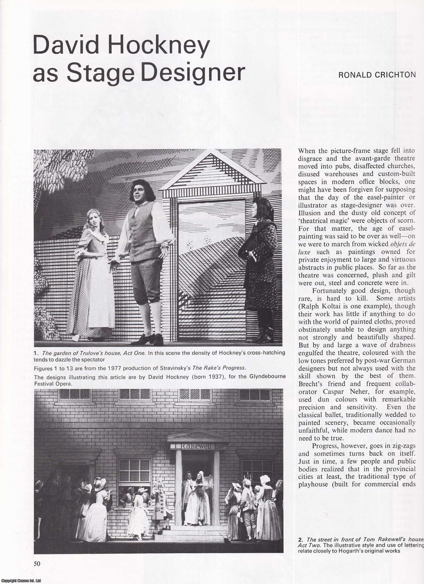 Ronald Crichton - David Hockney as Stage Designer. An original article from Apollo, International Magazine of the Arts, 1979.