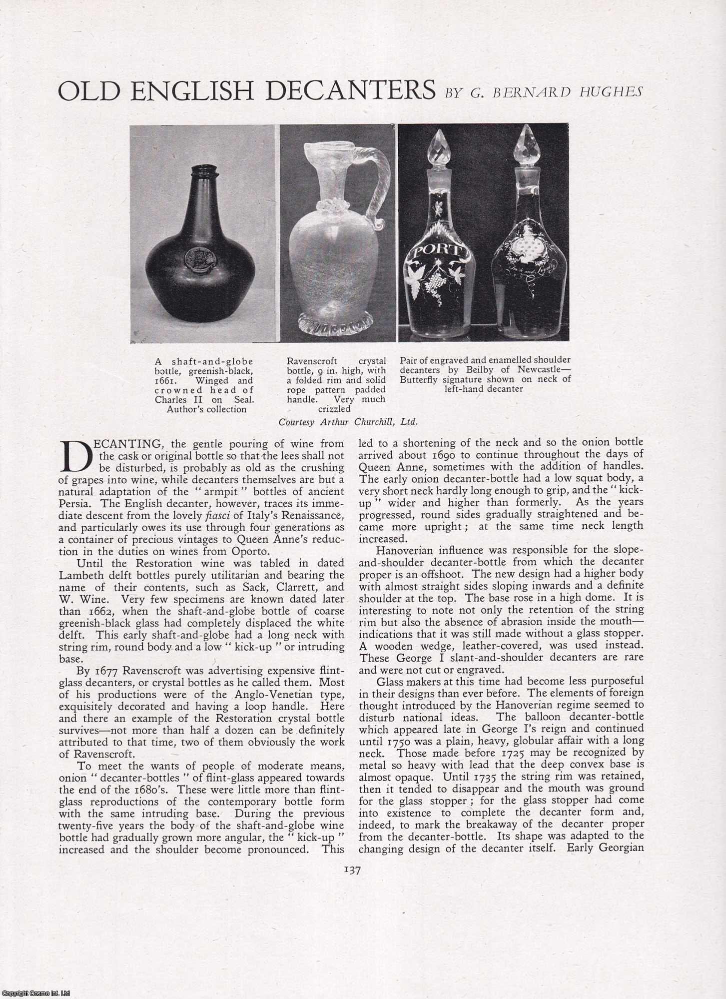 G. Bernard Hughes - Old English Decanters. An original article from Apollo, International Magazine of the Arts, 1943.