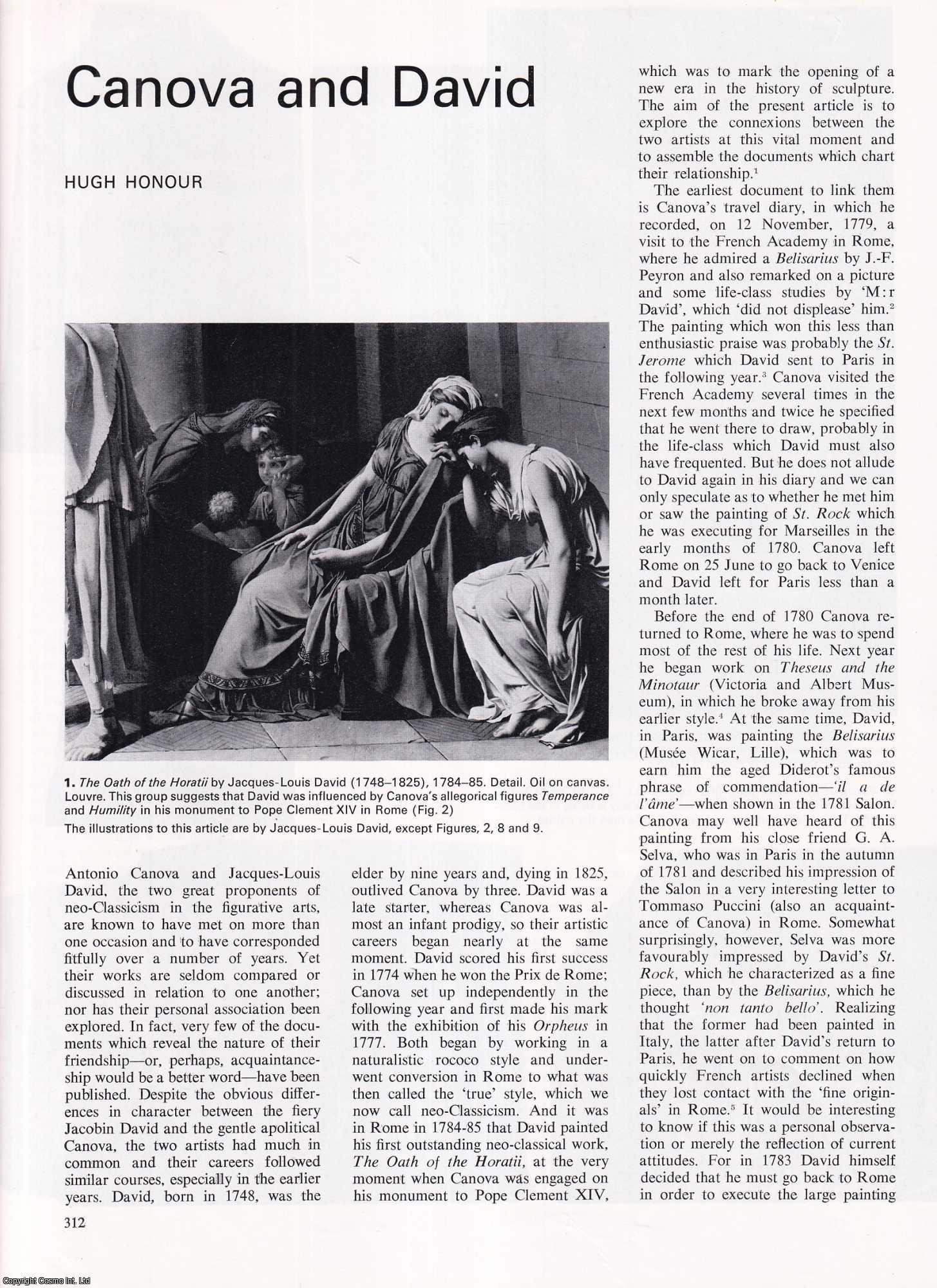 Hugh Honour - Canova and David: Neo-Classicism in the Figurative Arts. An original article from Apollo, International Magazine of the Arts, 1972.
