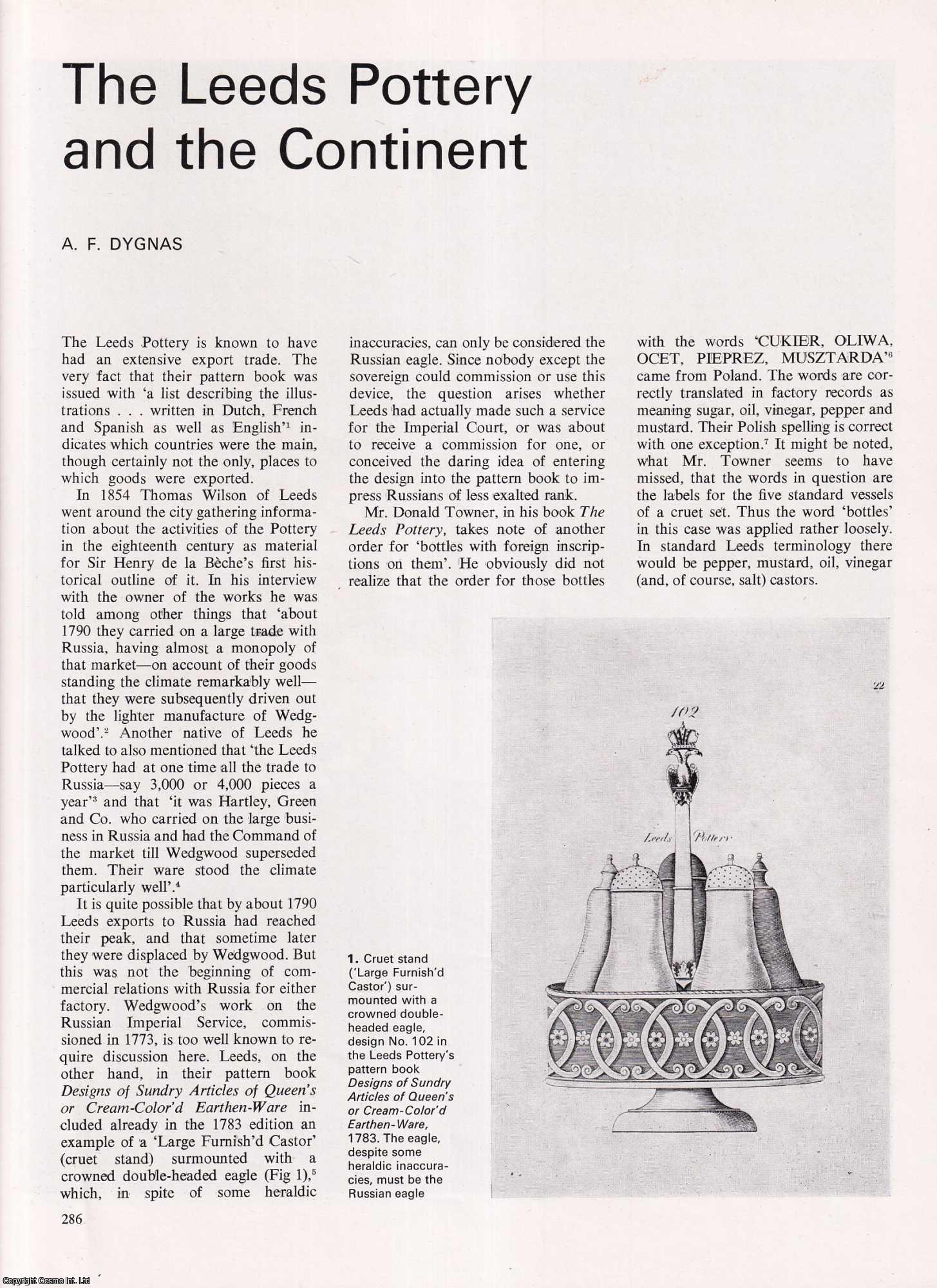A.F. Dygnas - The Leeds Pottery and the Continent. An original article from Apollo, International Magazine of the Arts, 1970.