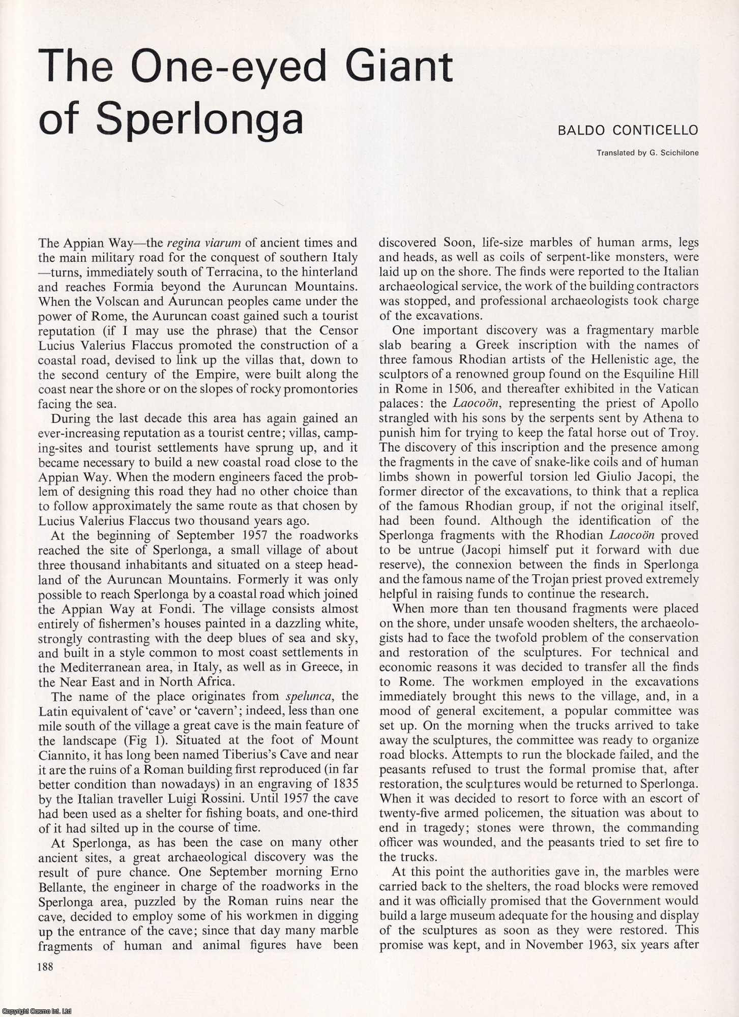 Baldo Conticello - The One-Eyed Giant of Sperlonga: The Sperlonga Sculptures. An original article from Apollo, International Magazine of the Arts, 1969.