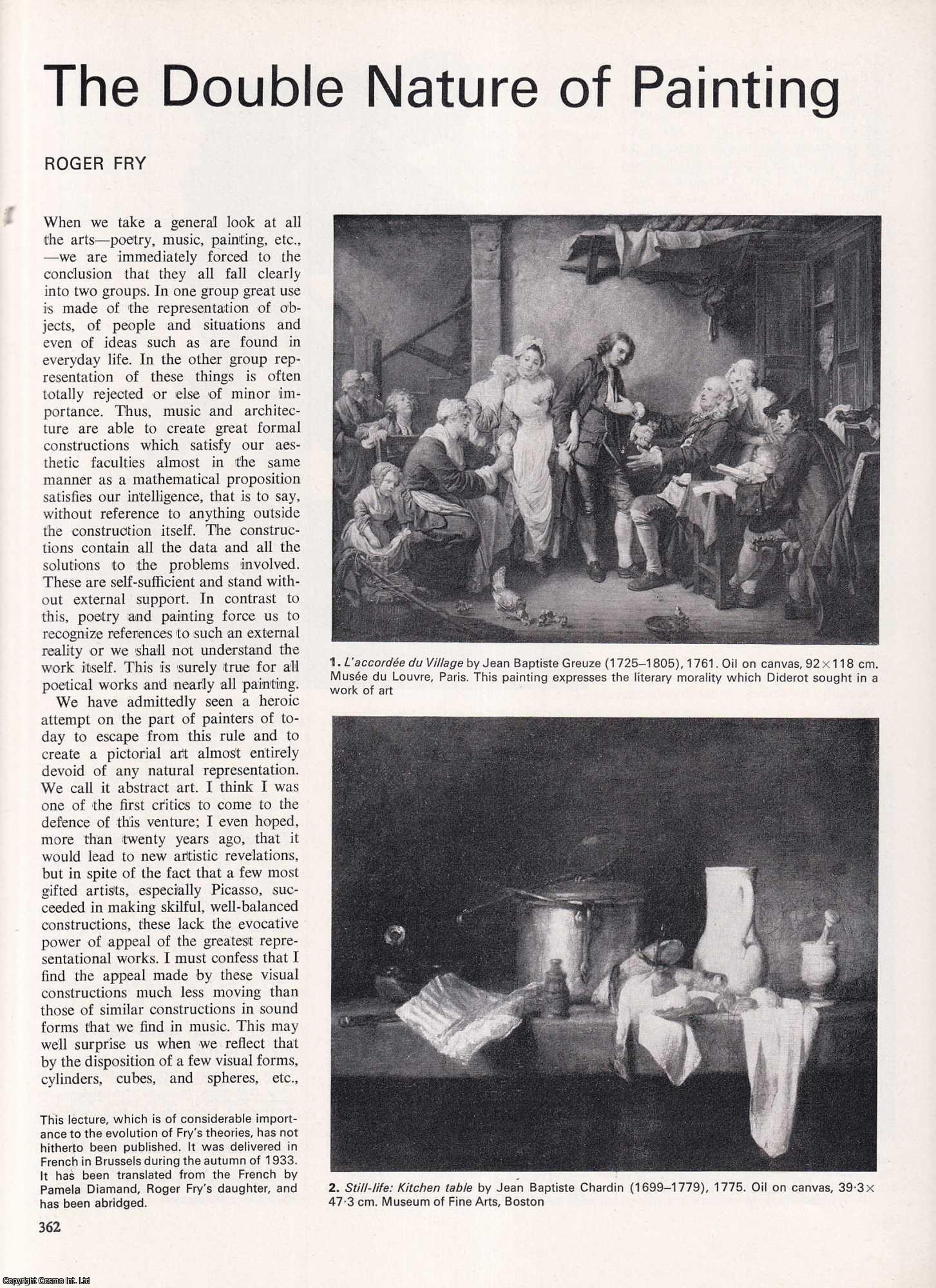 Roger Fry - The Double Nature of Painting. A lecture delivered in Brussels in 1933. An original article from Apollo, International Magazine of the Arts, 1969.