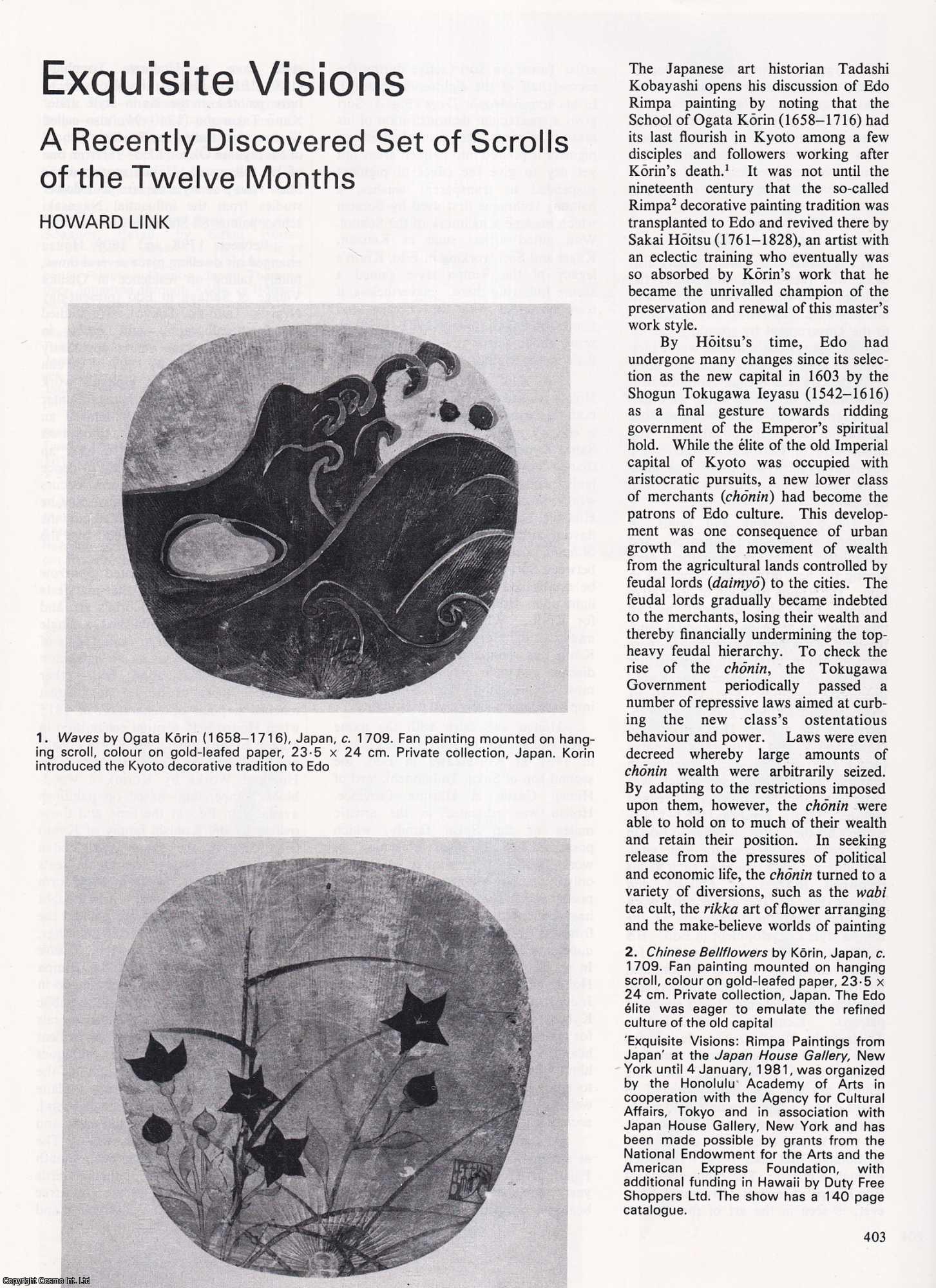 Howard Link - A Recently Discovered Set of Scrolls of the Twelve Months. An original article from Apollo, International Magazine of the Arts, 1980.