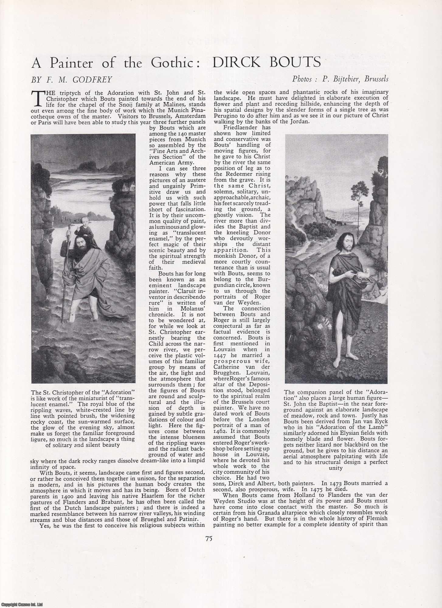 F.M. Godfrey - Dirck Bouts: A Painter of the Gothic. An original article from Apollo, International Magazine of the Arts, 1948.