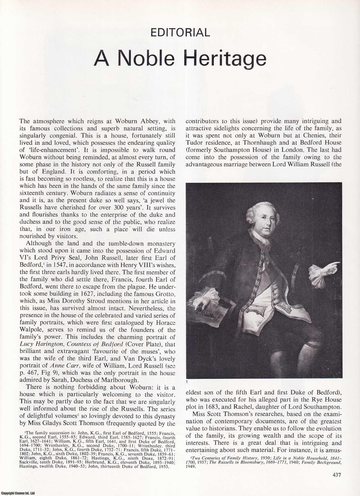 Dorothy Stroud , Ralph Edwards, Oliver Millar, et al - Woburn Abbey: Its Growth, Furniture, Portraits, Silver and Porcelain. A collection of eight original articles from Apollo, International Magazine of the Arts, 1965.