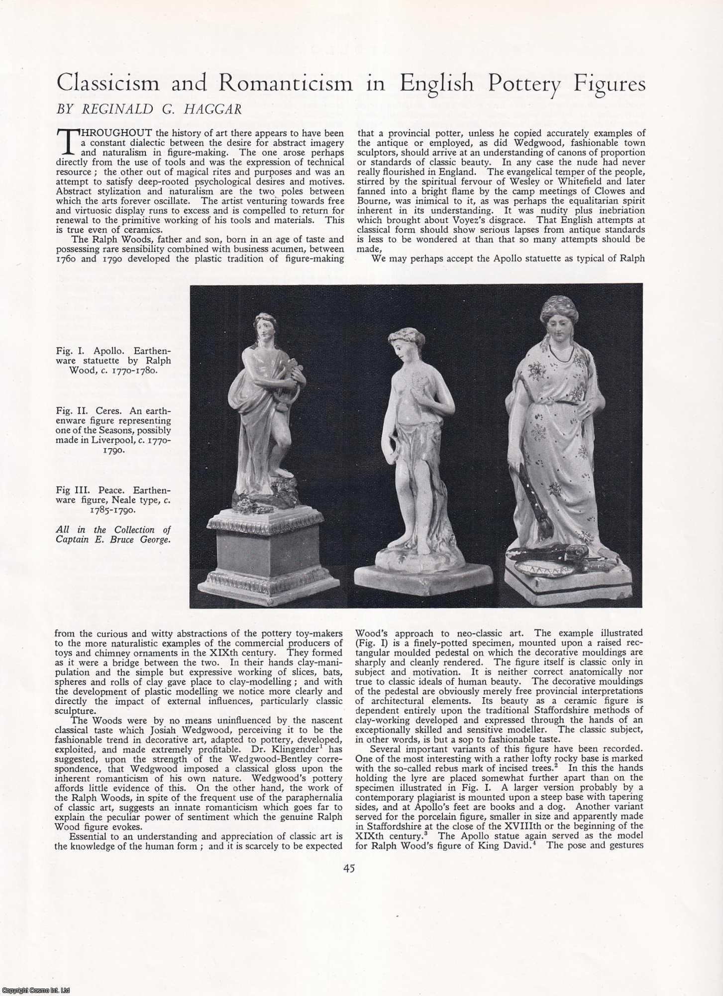 Reginald G. Haggar - Classicism and Romanticism in English Pottery Figures. An original article from Apollo, International Magazine of the Arts, 1949.
