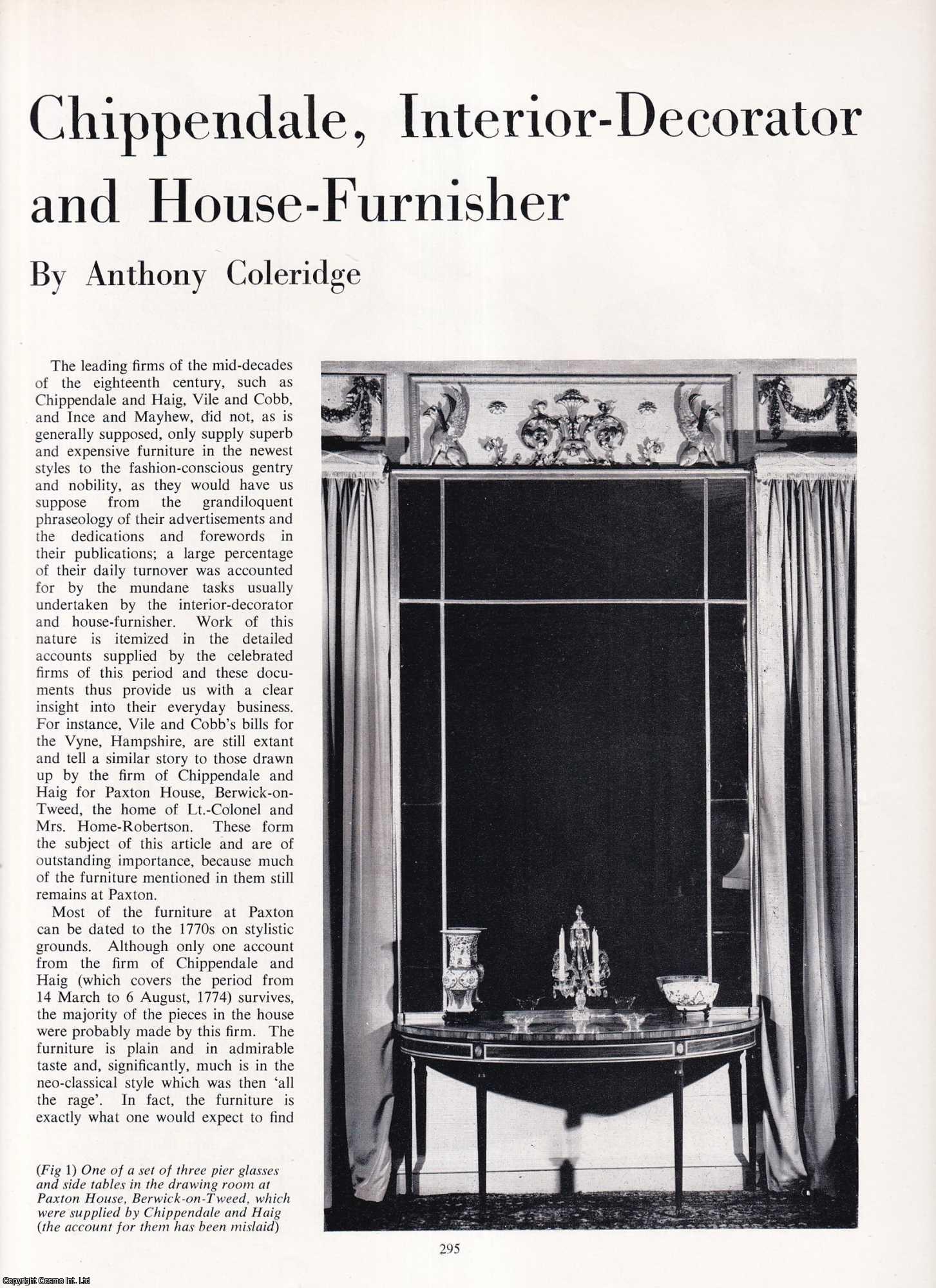 Anthony Coleridge - Chippendale: Interior-Decorator and House-Furnisher. An original article from Apollo, International Magazine of the Arts, 1963.