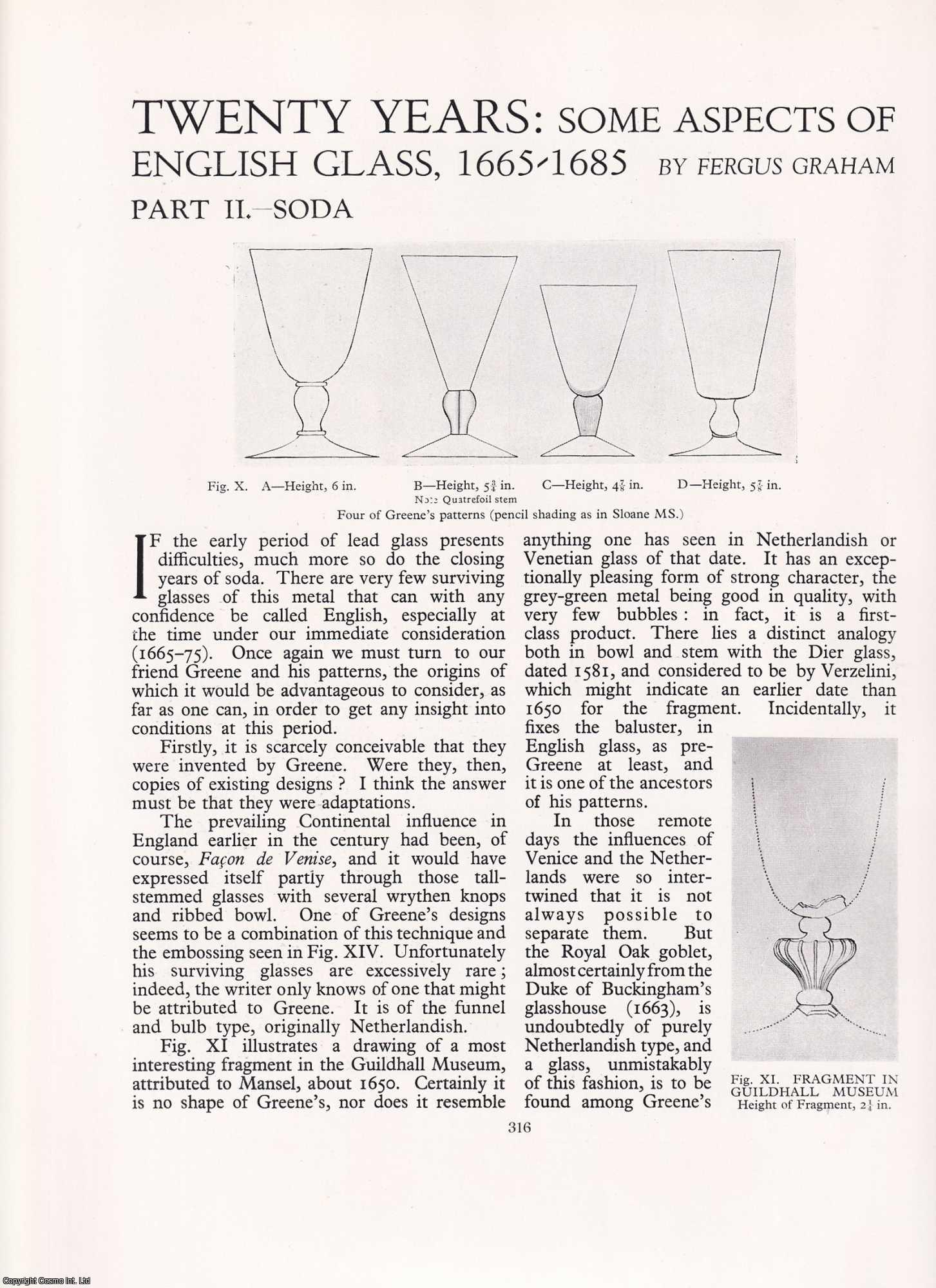 Fergus Graham - Aspects of English Glass, 1665-1685: Part 2, Soda. An original article from Apollo, International Magazine of the Arts, 1937.