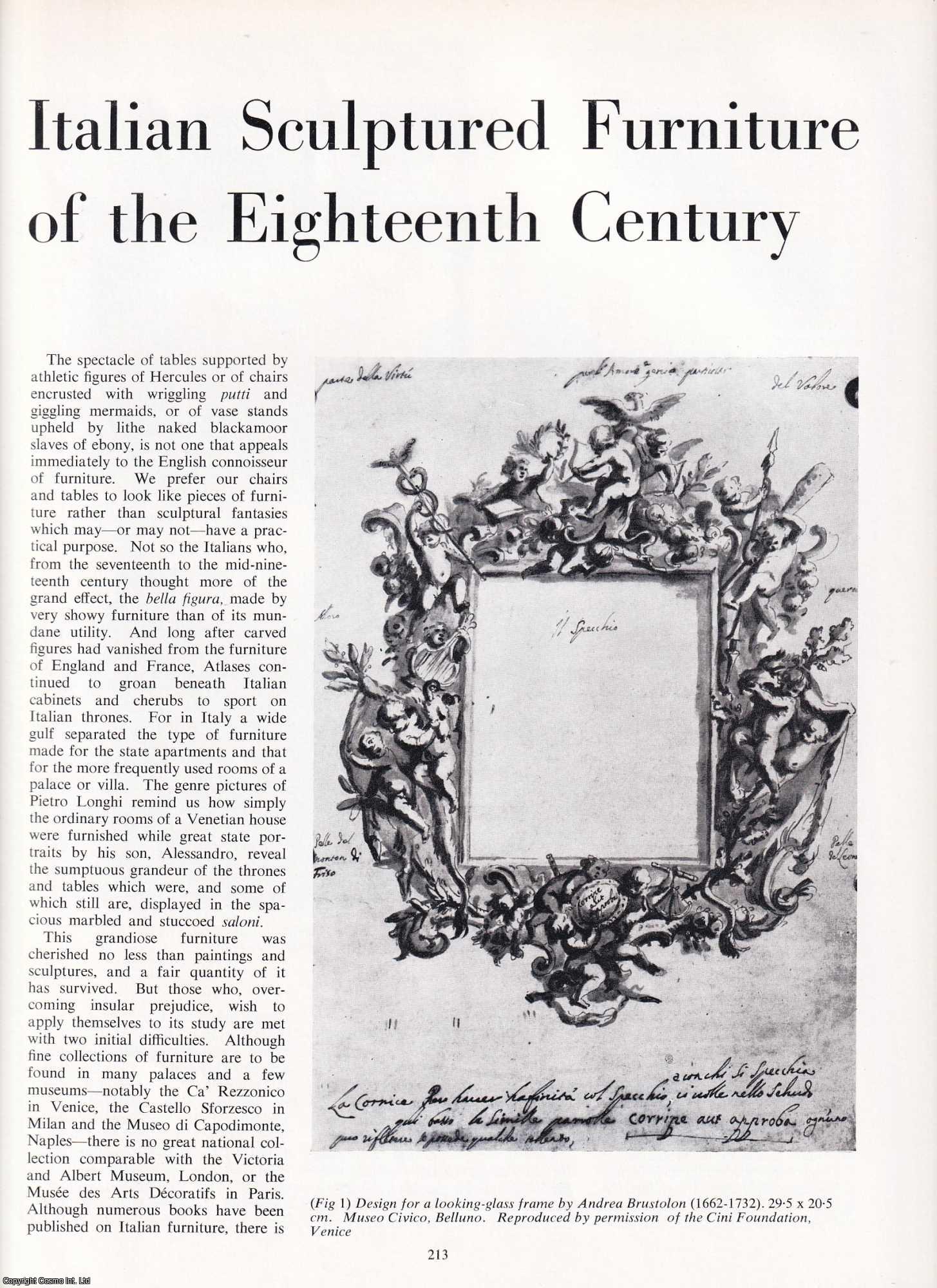 Hugh Honour - Italian Sculptured Furniture of the Eighteenth Century. An original article from Apollo, International Magazine of the Arts.