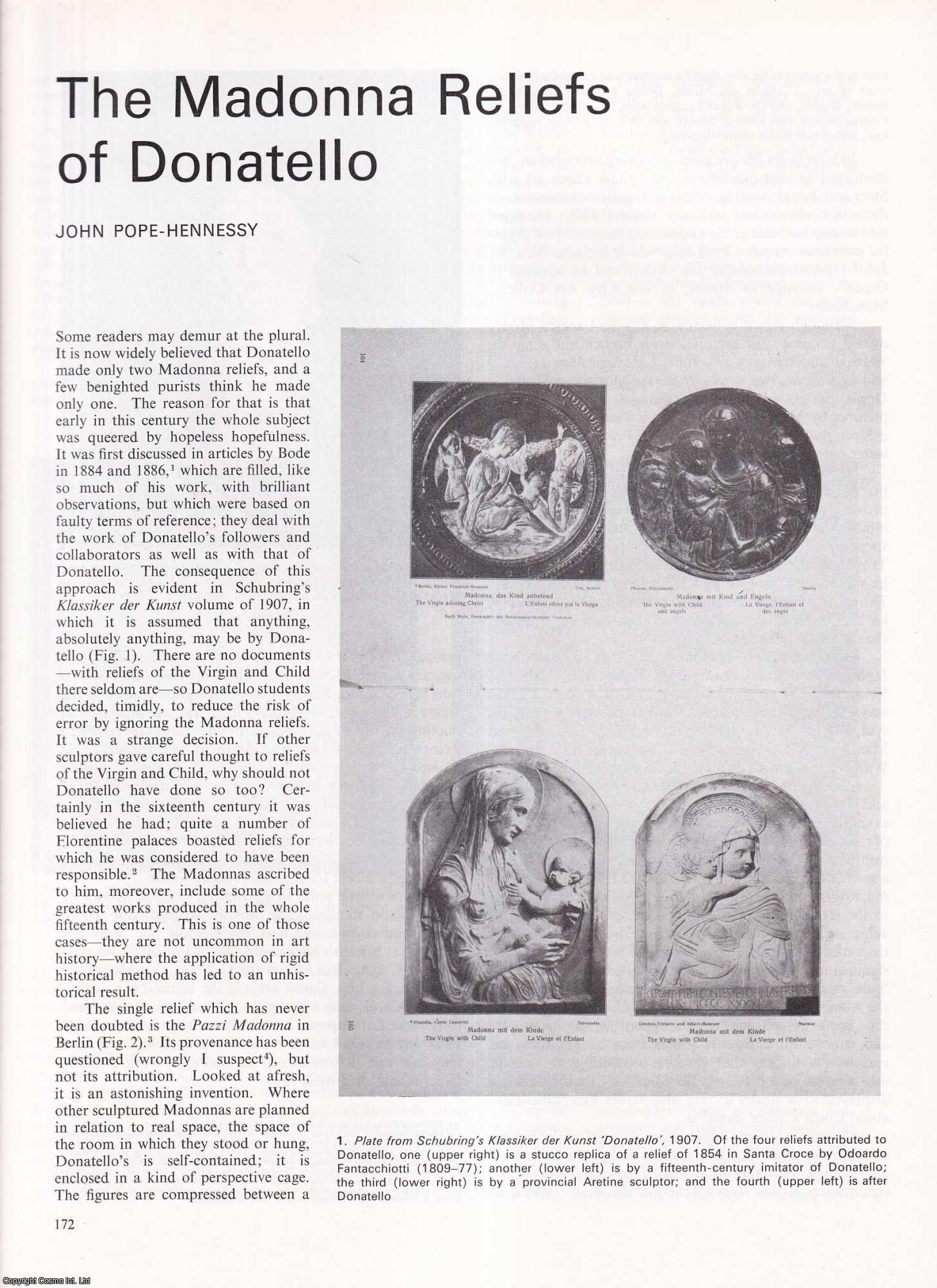 John Pope-Hennessy - The Madonna Reliefs of Donatello. An original article from Apollo, International Magazine of the Arts, 1976.