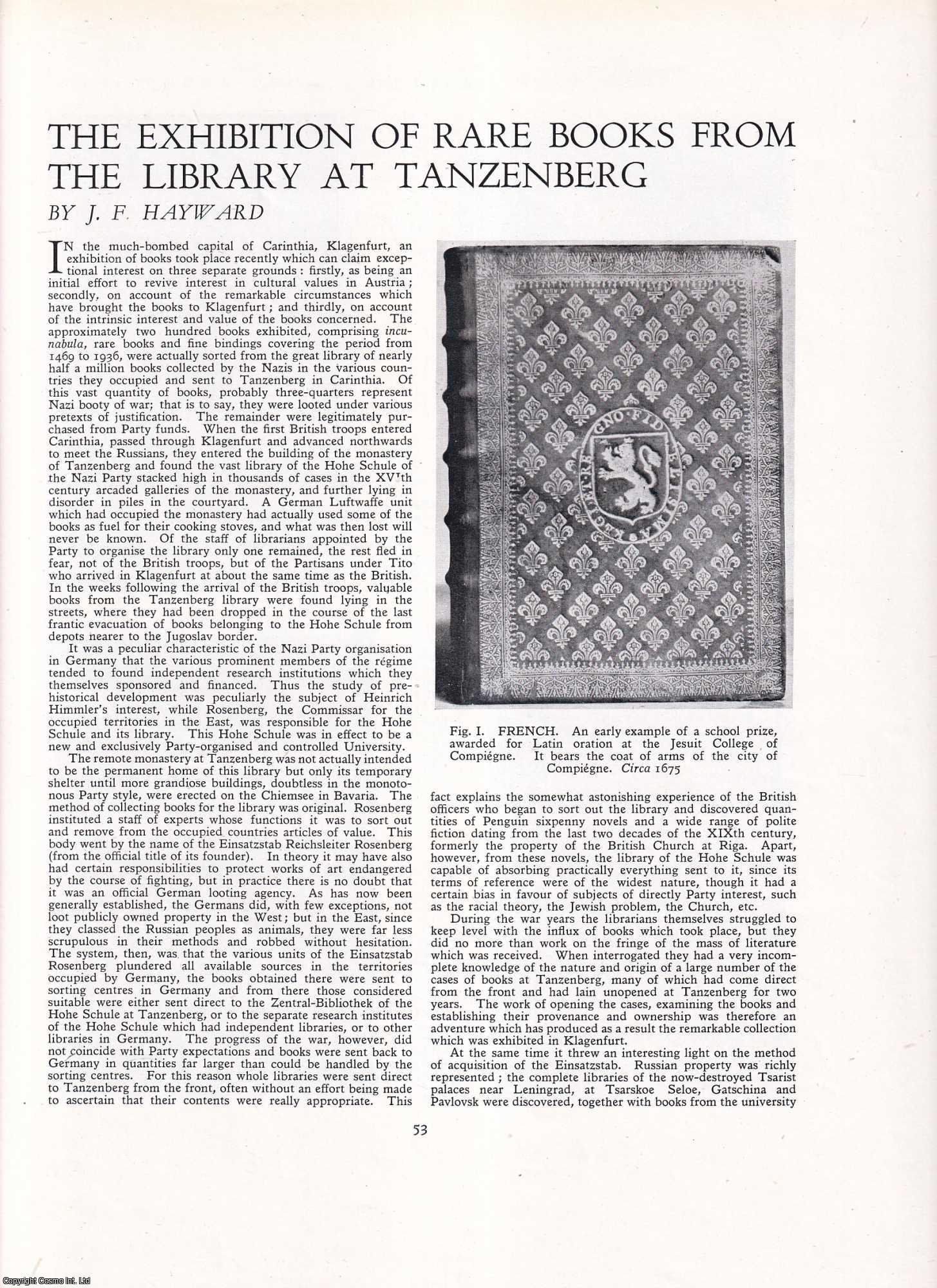 J.F. Hayward - The Exhibition of Rare Books from the Library at Tanzenberg. An original article from Apollo, International Magazine of the Arts, 1946.