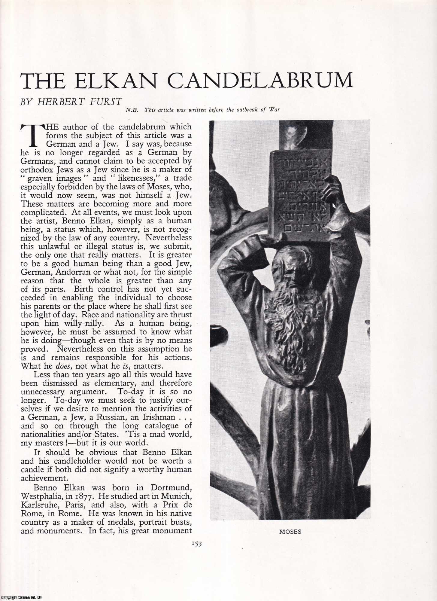 Herbert Furst - The Elkan Candelabrum. An original article from Apollo, International Magazine of the Arts, 1939.