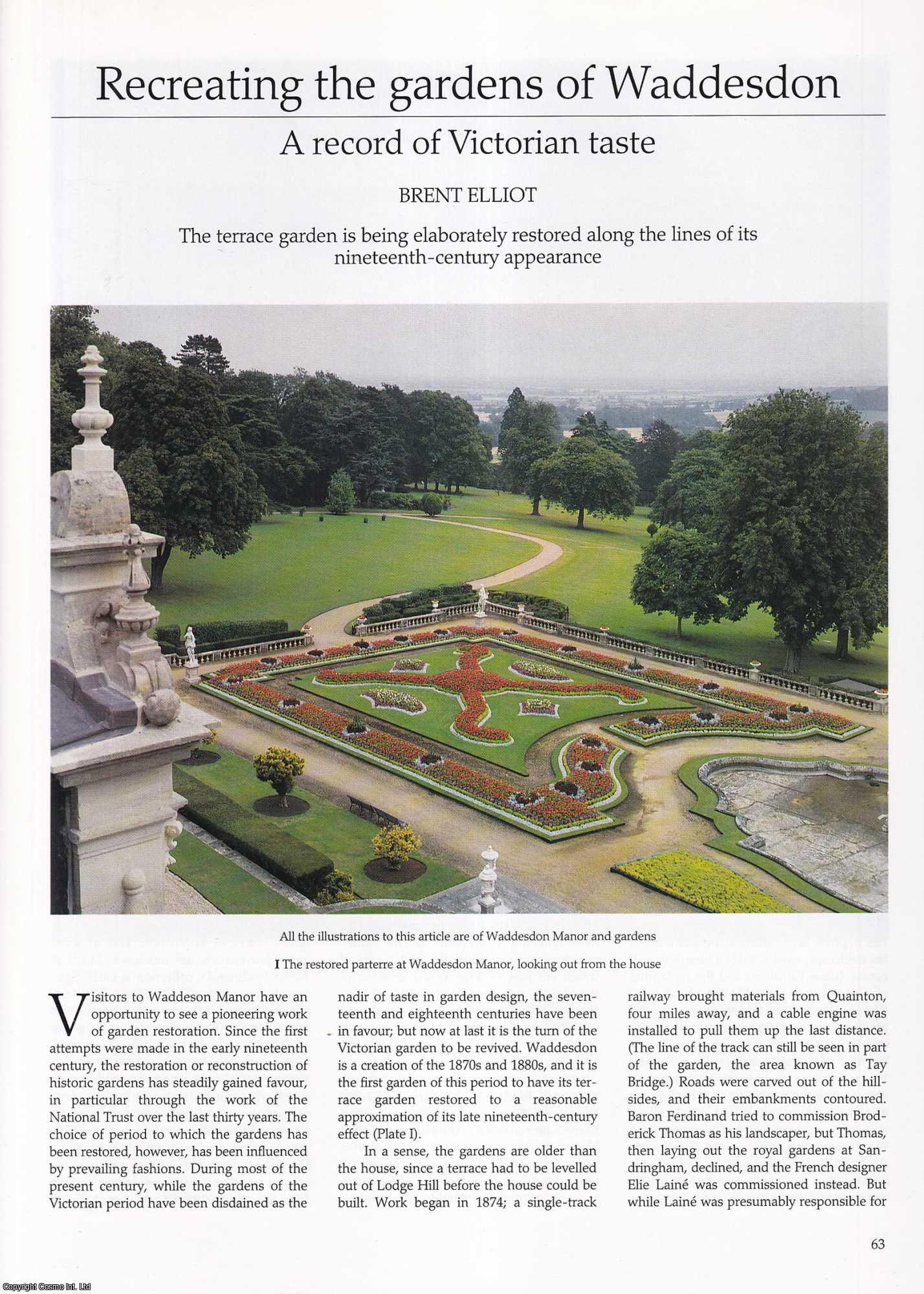 Brent Elliot - Recreating the Gardens of Waddesdon: A Record of Victorian Taste. An original article from Apollo, International Magazine of the Arts, 1994.