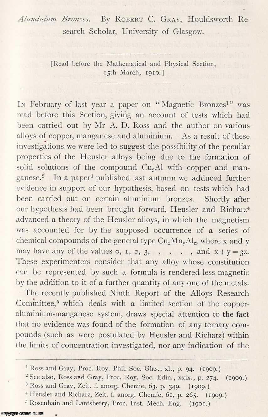 Robert C. Gray - Aluminium Bronzes. This is an original article from the Proceedings of the Glasgow Philosophical Society, 1910.