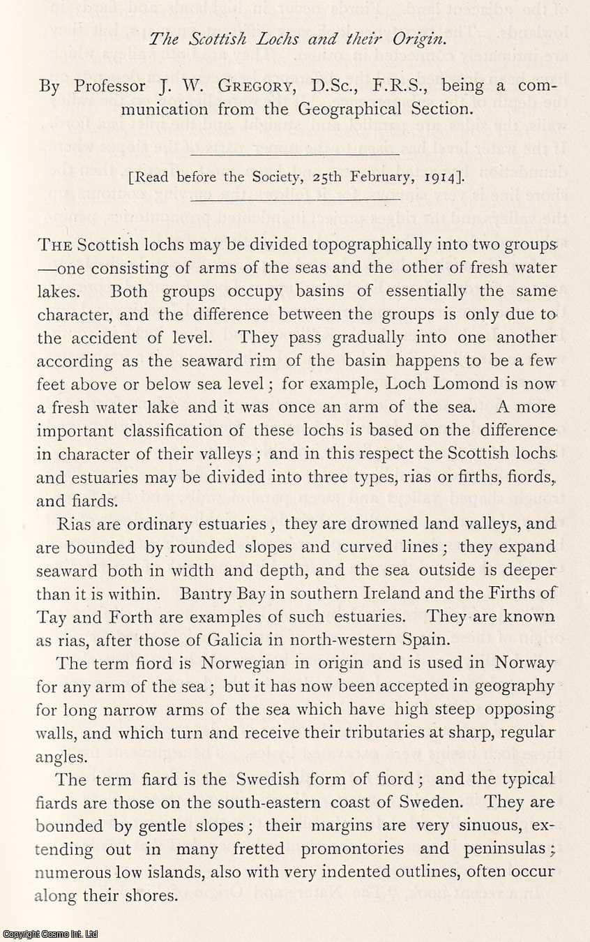 J.W. Gregory - The Scottish Lochs and their Origin. This is an original article from the Proceedings of the Glasgow Philosophical Society, 1914.