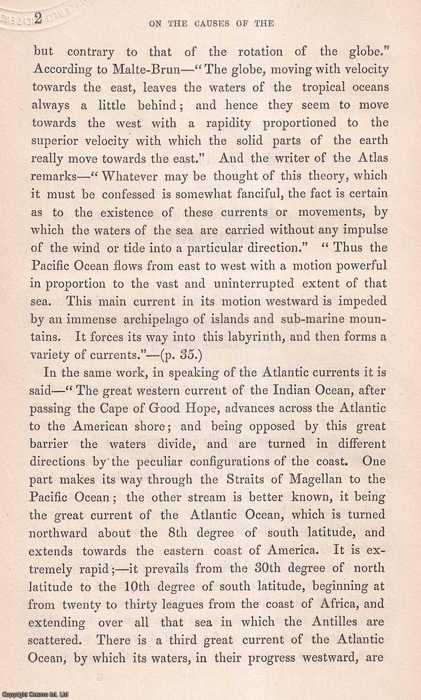Alderman Hopkins - On the Causes of the Great Currents of the Ocean. This is an original article from the Memoirs of the Literary and Philosophical Society of Manchester, 1852.