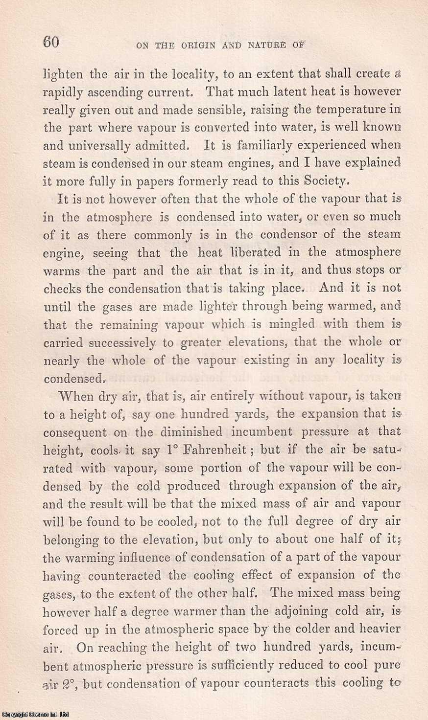 Alderman Hopkins - On the Origin and Nature of the Forces that produce Storms. This is an original article from the Memoirs of the Literary and Philosophical Society of Manchester, 1852.