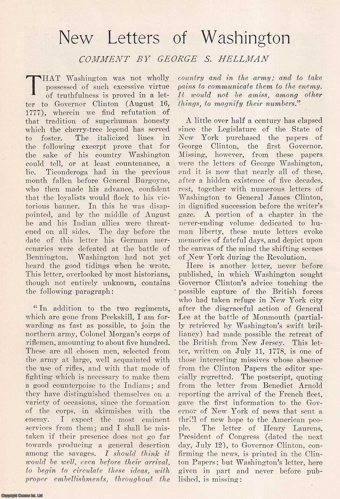 George S. Hellman - New Letters of George Washington, on the New Jersey Campaign. This is an original article from the Harper's Monthly Magazine, 1907.
