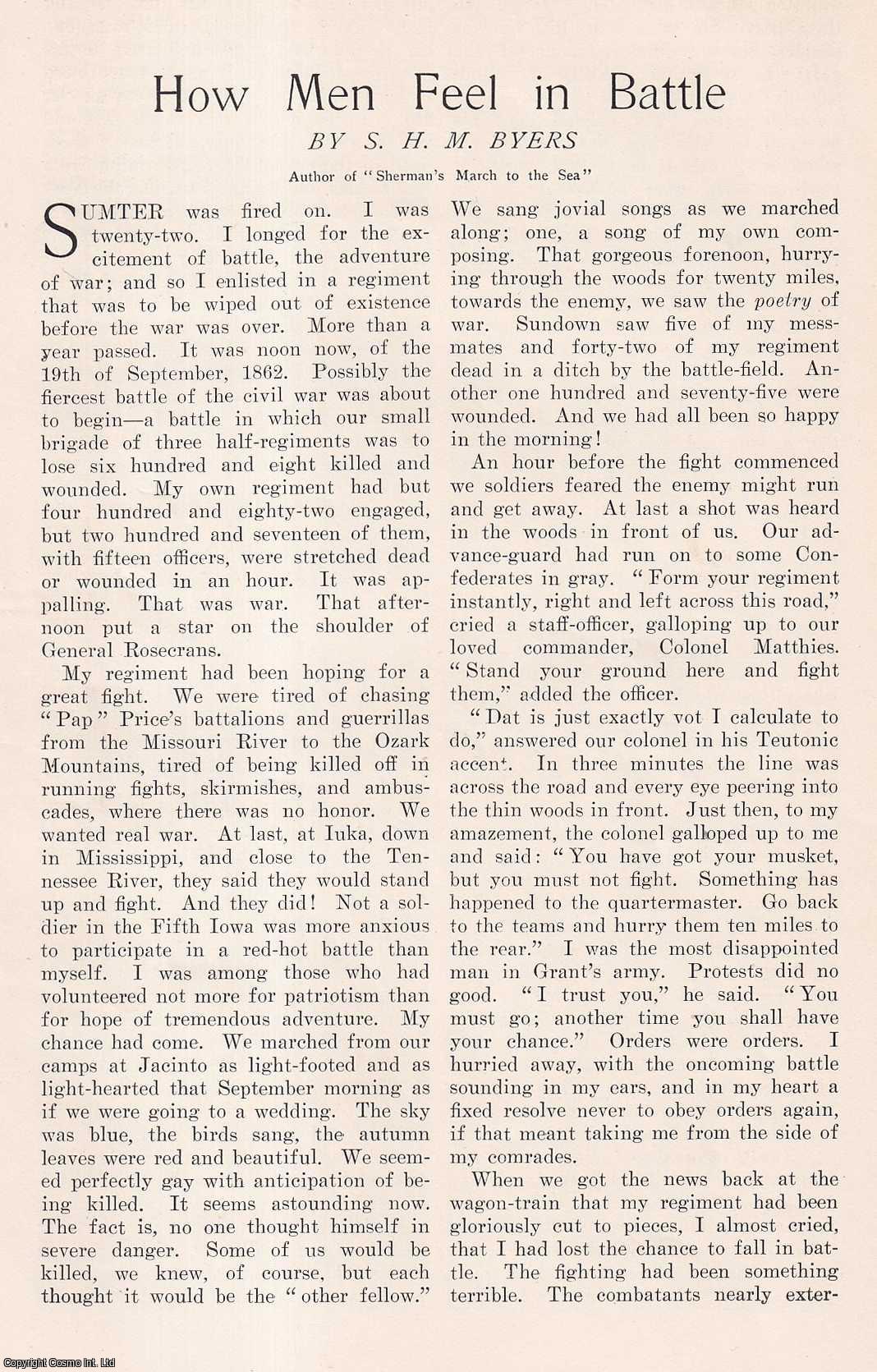 S.H.M. Byers - How Men Feel in Battle. This is an original article from the Harper's Monthly Magazine, 1906.