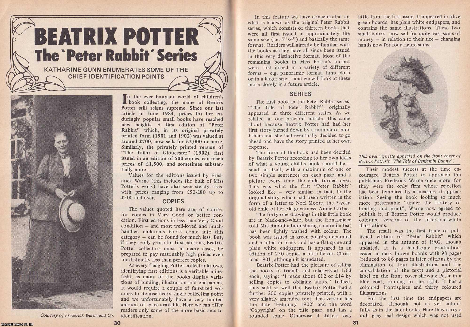 Katharine Gunn - Beatrix Potter : The Peter Rabbit Series. This is an original article separated from an issue of The Book & Magazine Collector publication, 1989.