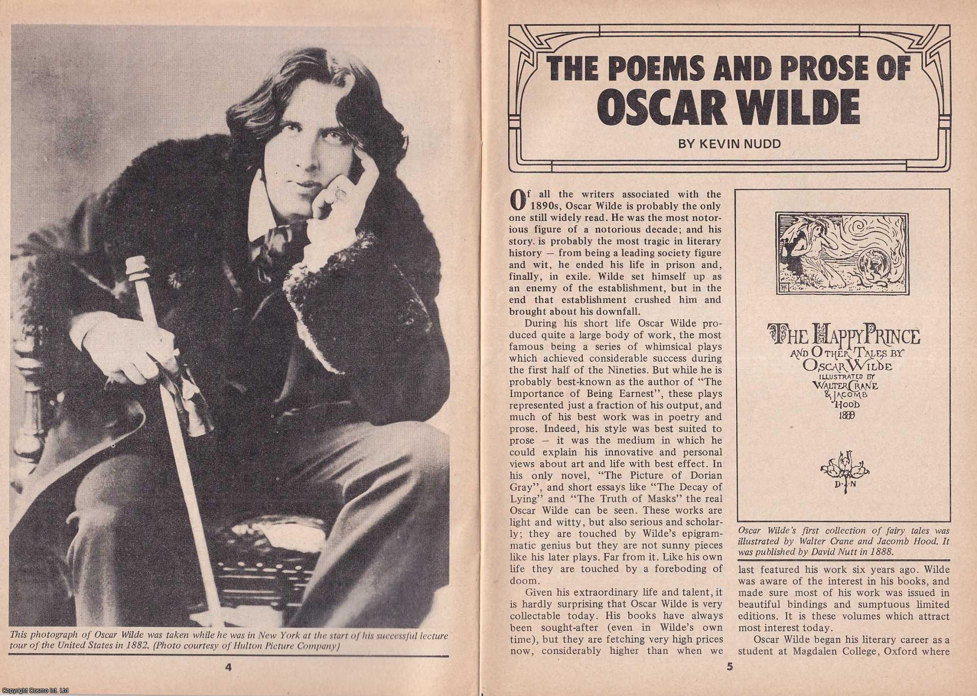 Kevin Nudd - The Poems & Prose of Oscar Wilde. This is an original article separated from an issue of The Book & Magazine Collector publication, 1990.