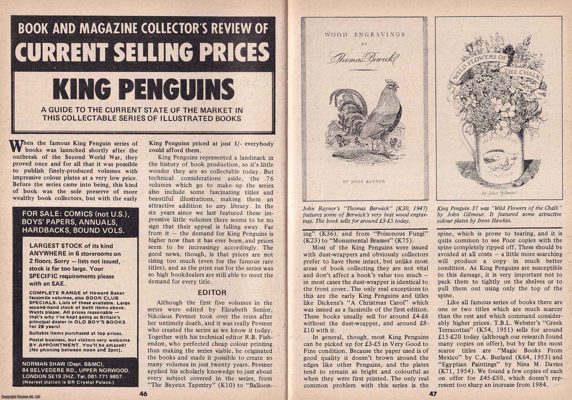 Book & Magazine Collector - King Penguins : The Collectable Series of Illustrated Books. This is an original article separated from an issue of The Book & Magazine Collector publication, 1990.
