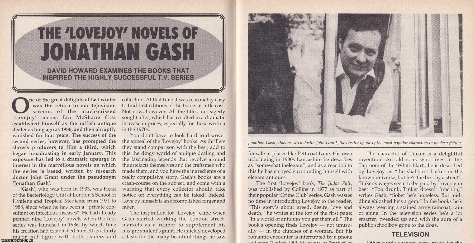 David Howard - The Lovejoy Novels of Jonathan Gash. This is an original article separated from an issue of The Book & Magazine Collector publication, 1992.