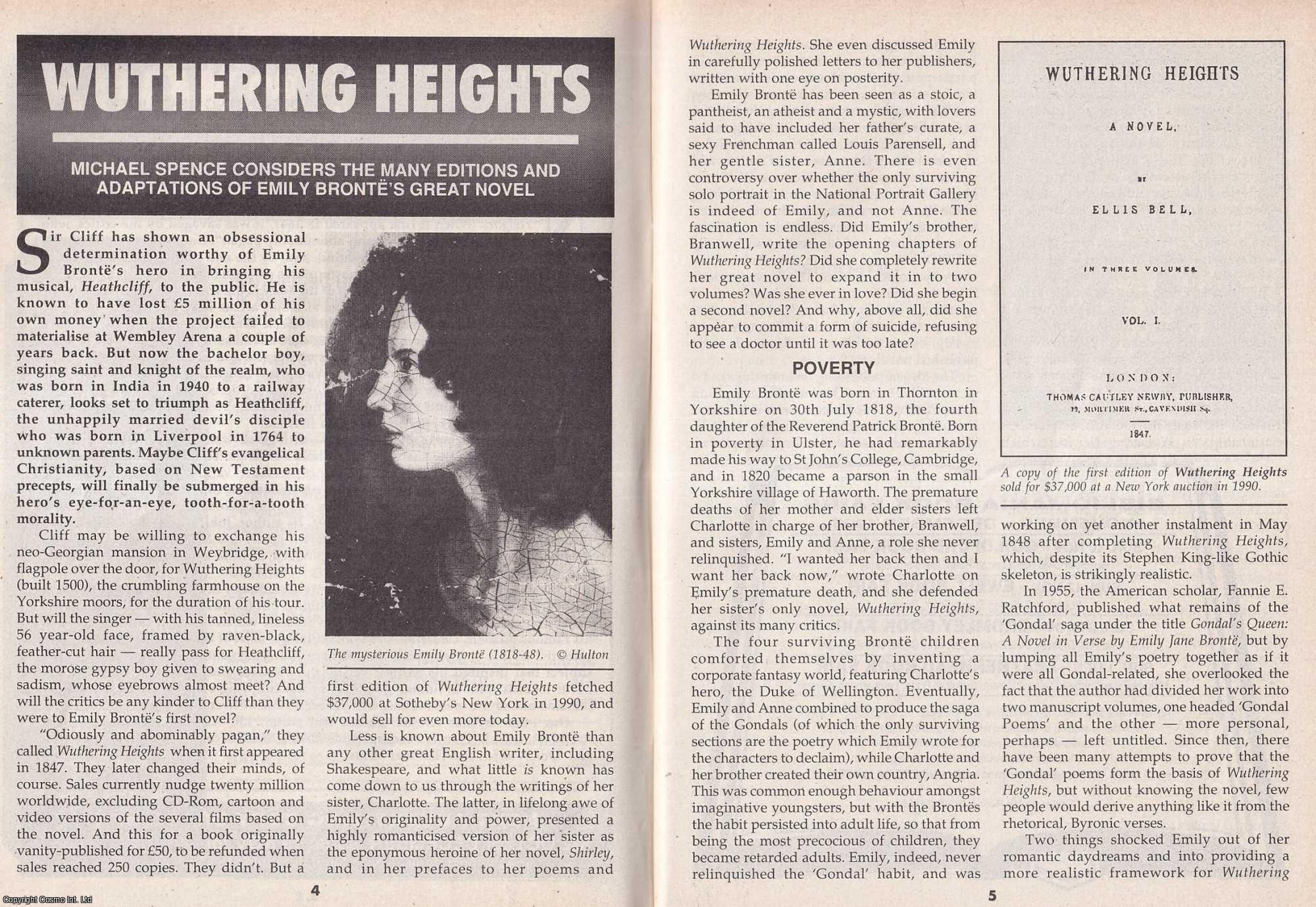 Michael Spence - Wuthering Heights : The Many Editions & Adaptations of Emily Bronte's Great Novel. This is an original article separated from an issue of The Book & Magazine Collector publication.