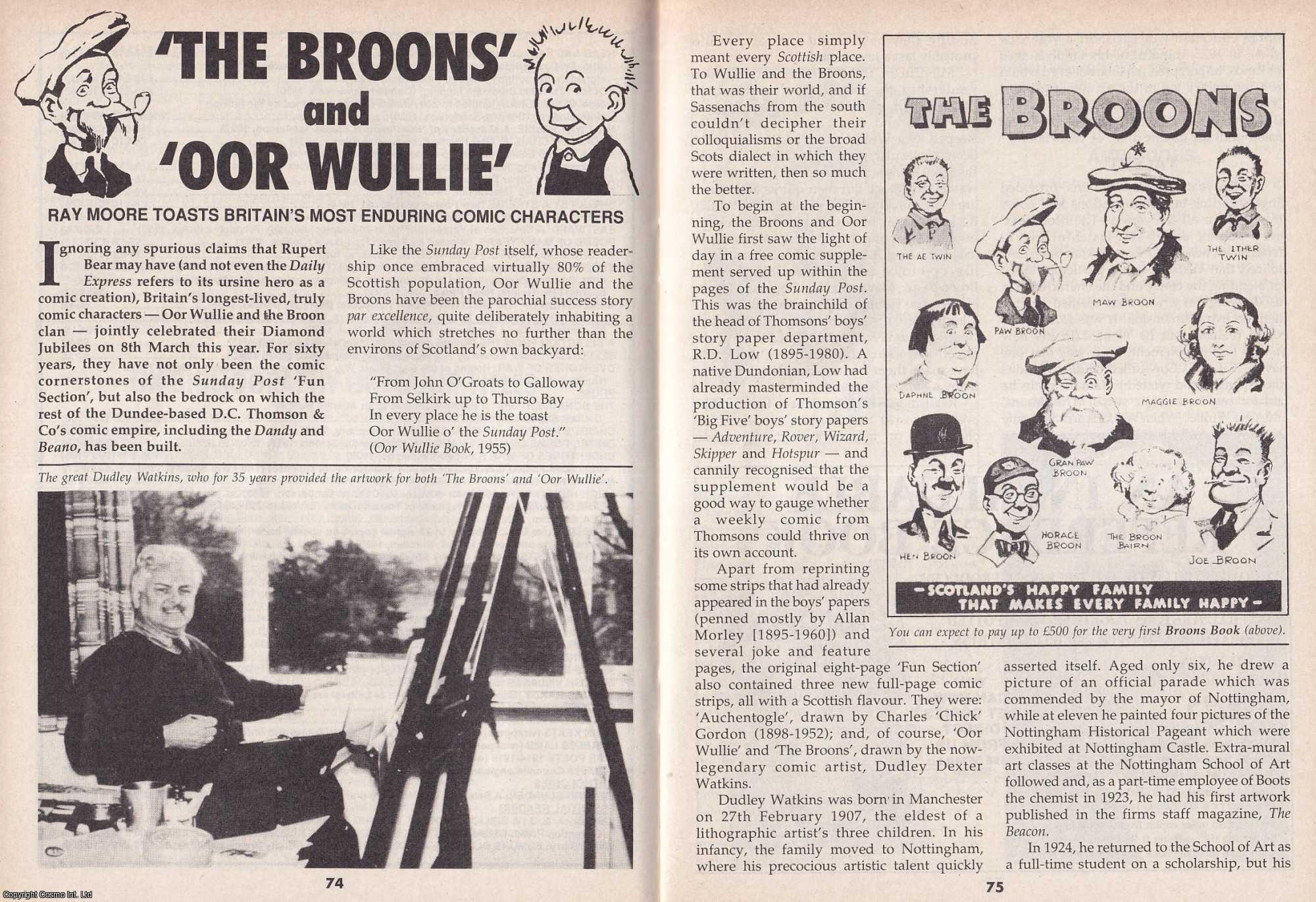 Ray Moore - The Broons & Oor Wullie. This is an original article separated from an issue of The Book & Magazine Collector publication.