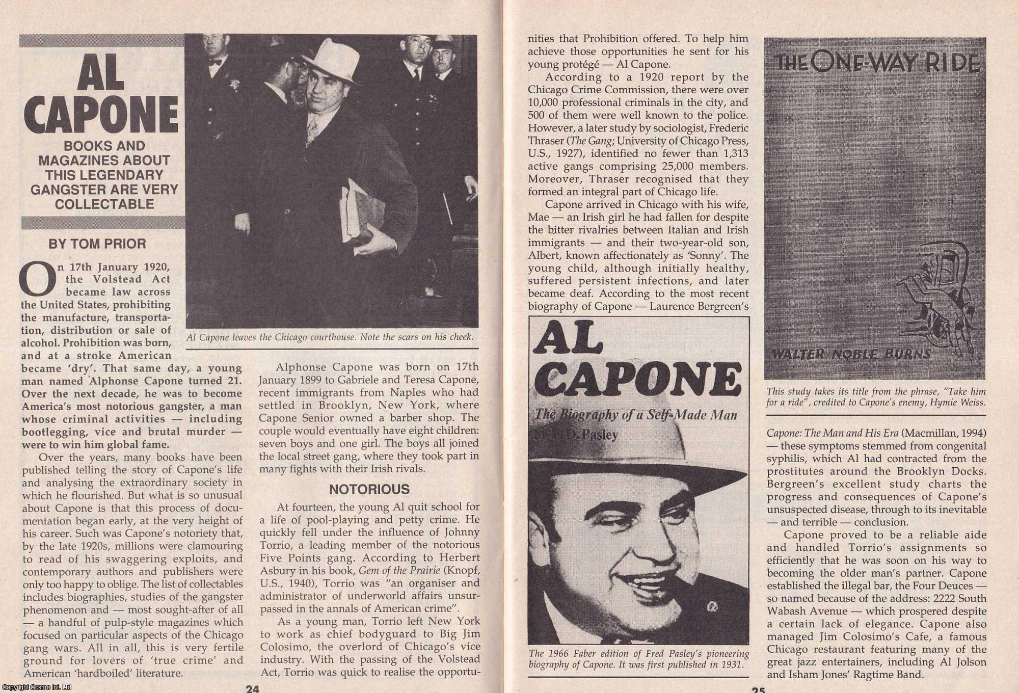 Tom Prior - Al Capone, the legendary gangster. This is an original article separated from an issue of The Book & Magazine Collector publication, 1997.