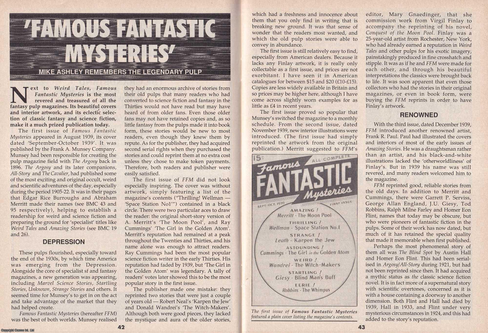 Mike Ashley - Famous Fantastic Mysteries, legendary pulp magazine. This is an original article separated from an issue of The Book & Magazine Collector publication, 1997.