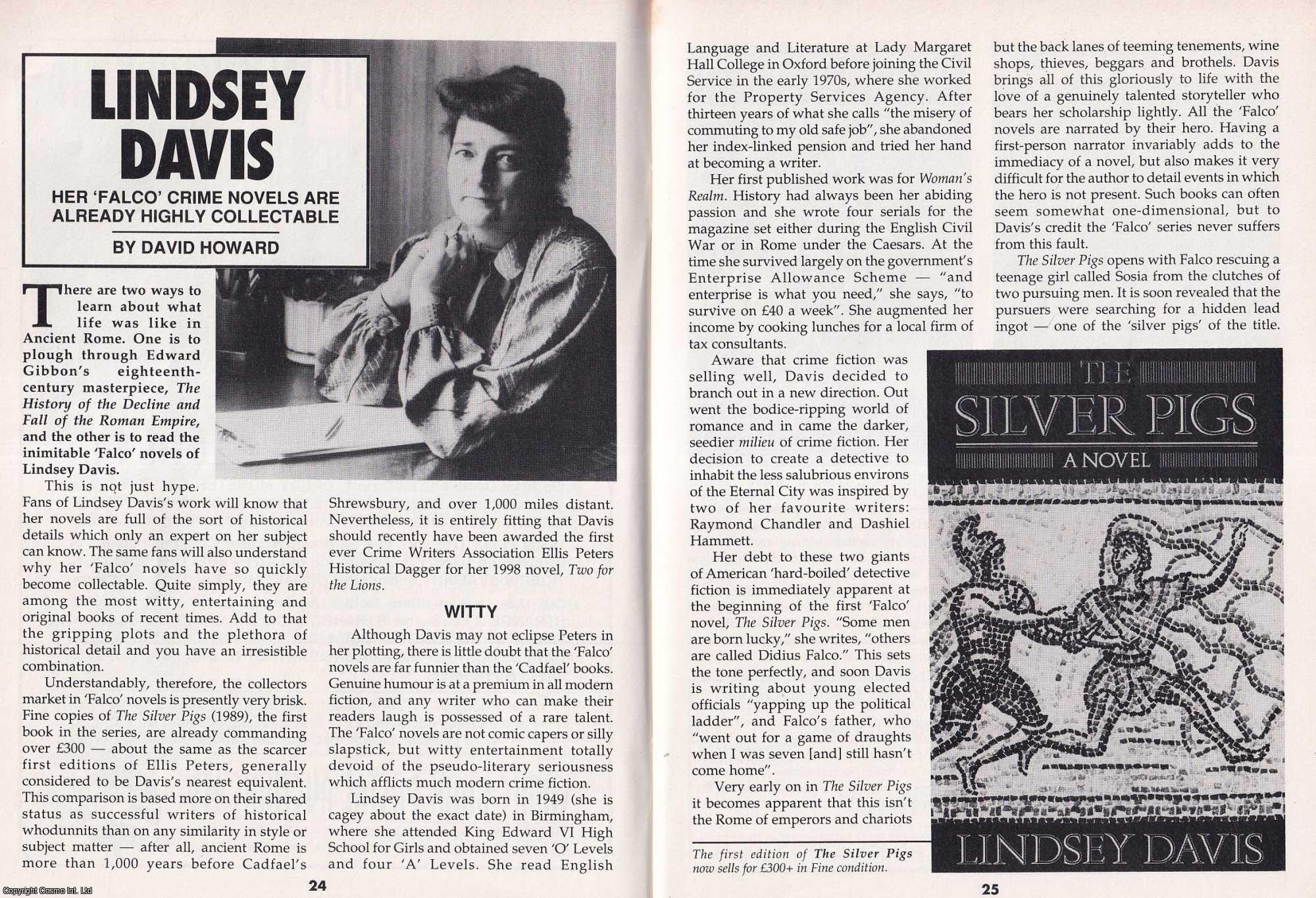 David Howard - Lindsey Davis, novelist. This is an original article separated from an issue of The Book & Magazine Collector publication, 1999.