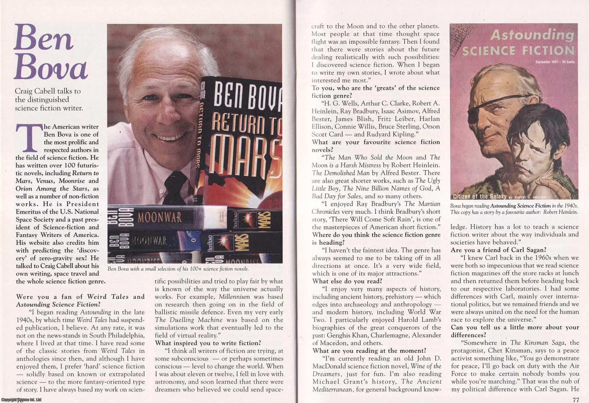 Craig Cabell - Ben Bova (science fiction writer). This is an original article separated from an issue of The Book & Magazine Collector publication.