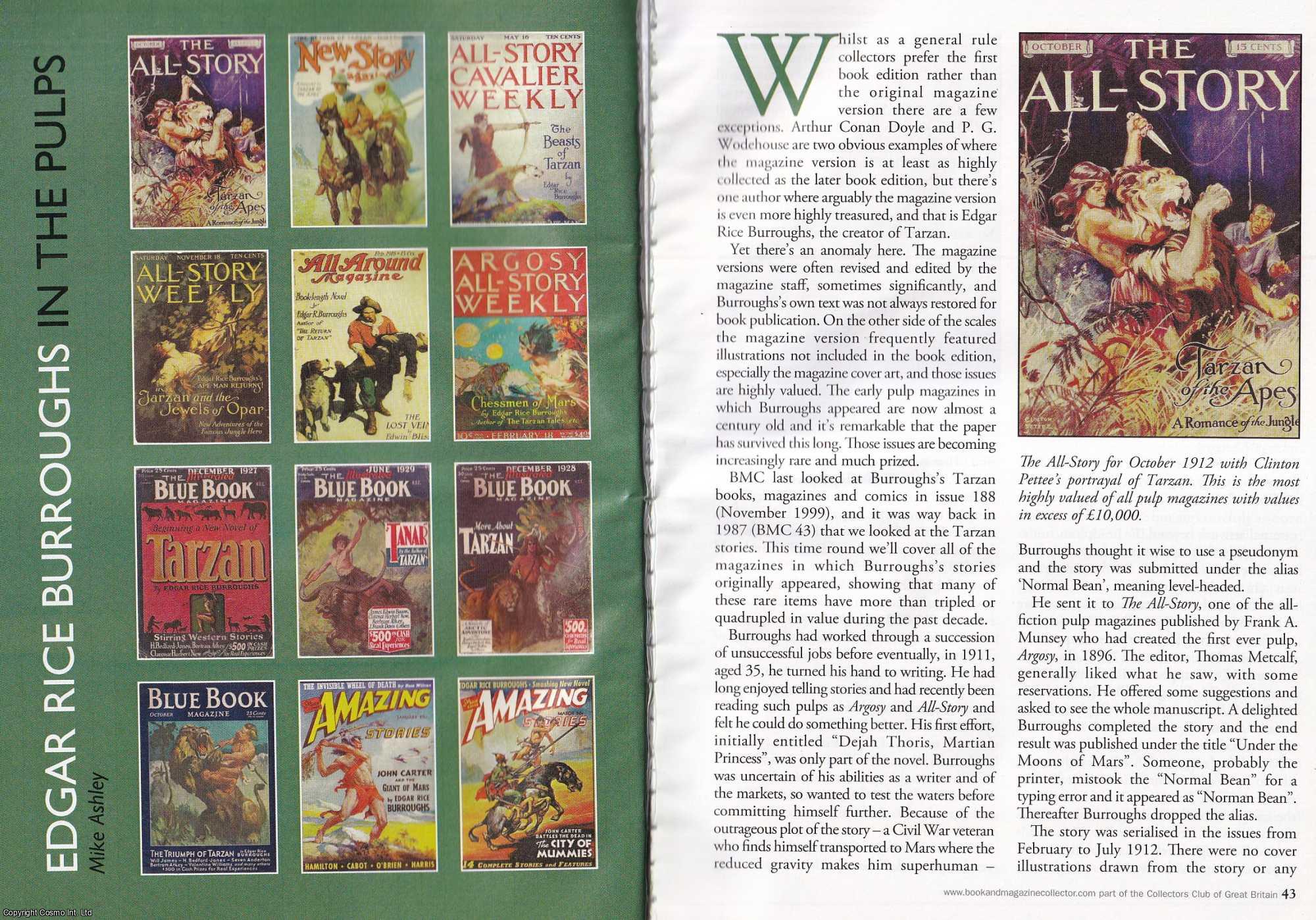 Mike Ashley - Edgar Rice Burroughs in The Pulps. This is an original article separated from an issue of The Book & Magazine Collector publication, 2009.