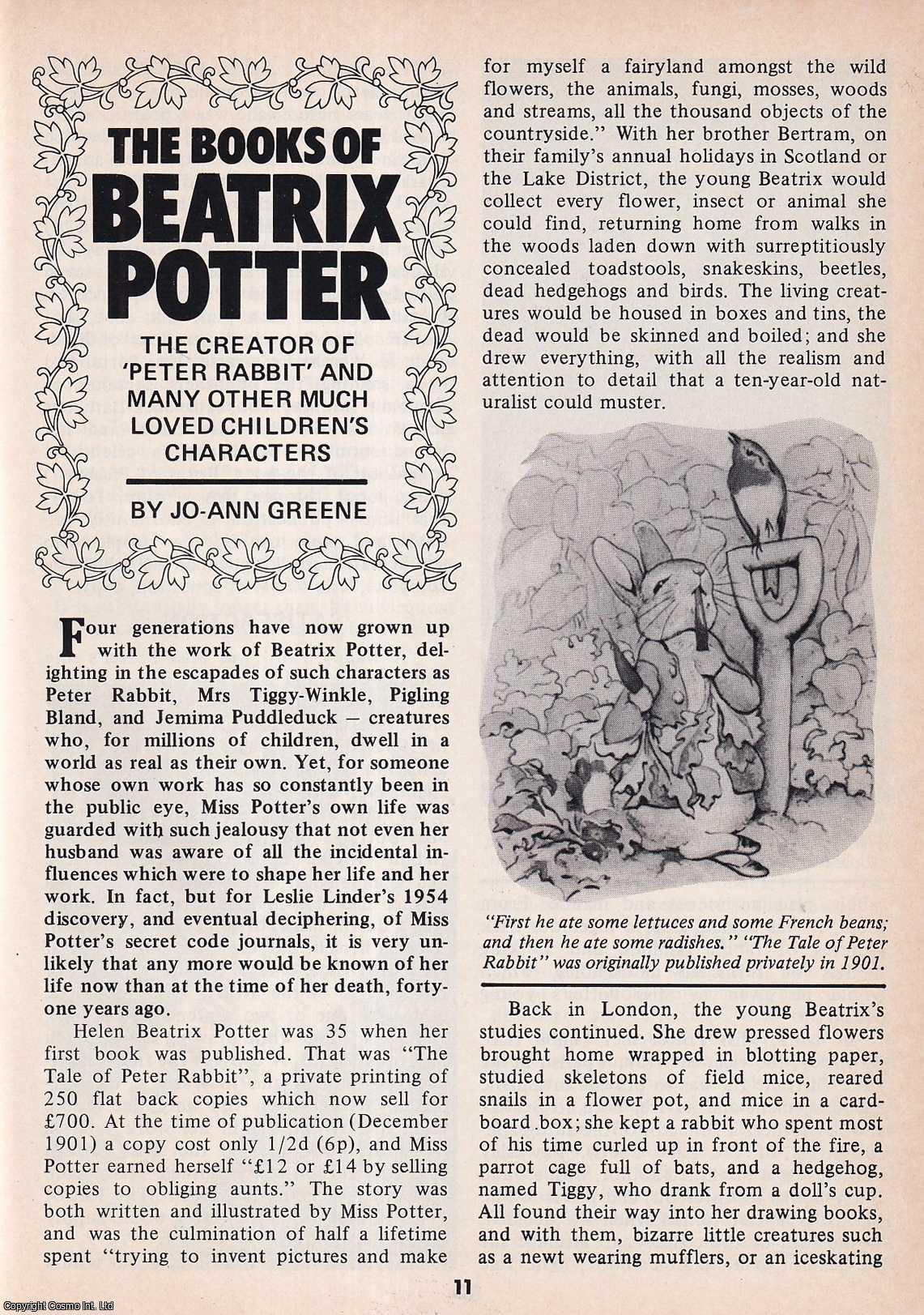 Jo-Ann Greene - The Books of Beatrix Potter. This is an original article separated from an issue of The Book & Magazine Collector publication, 1984.