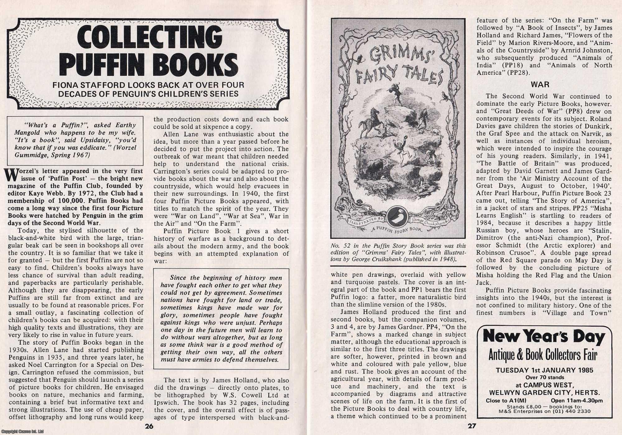Fiona Stafford - Collecting Puffin Books. This is an original article separated from an issue of The Book & Magazine Collector publication, 1985.