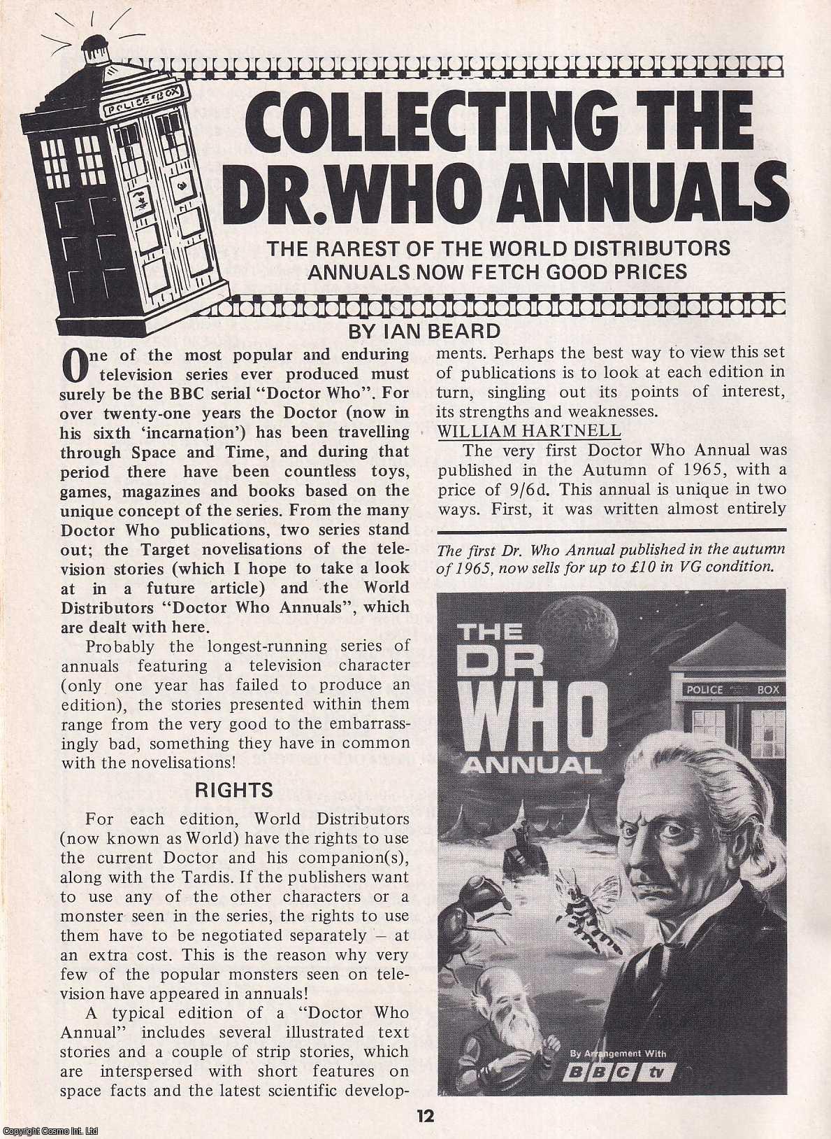 Ian Beard - Collecting The Dr. Who Annuals. This is an original article separated from an issue of The Book & Magazine Collector publication, 1985.