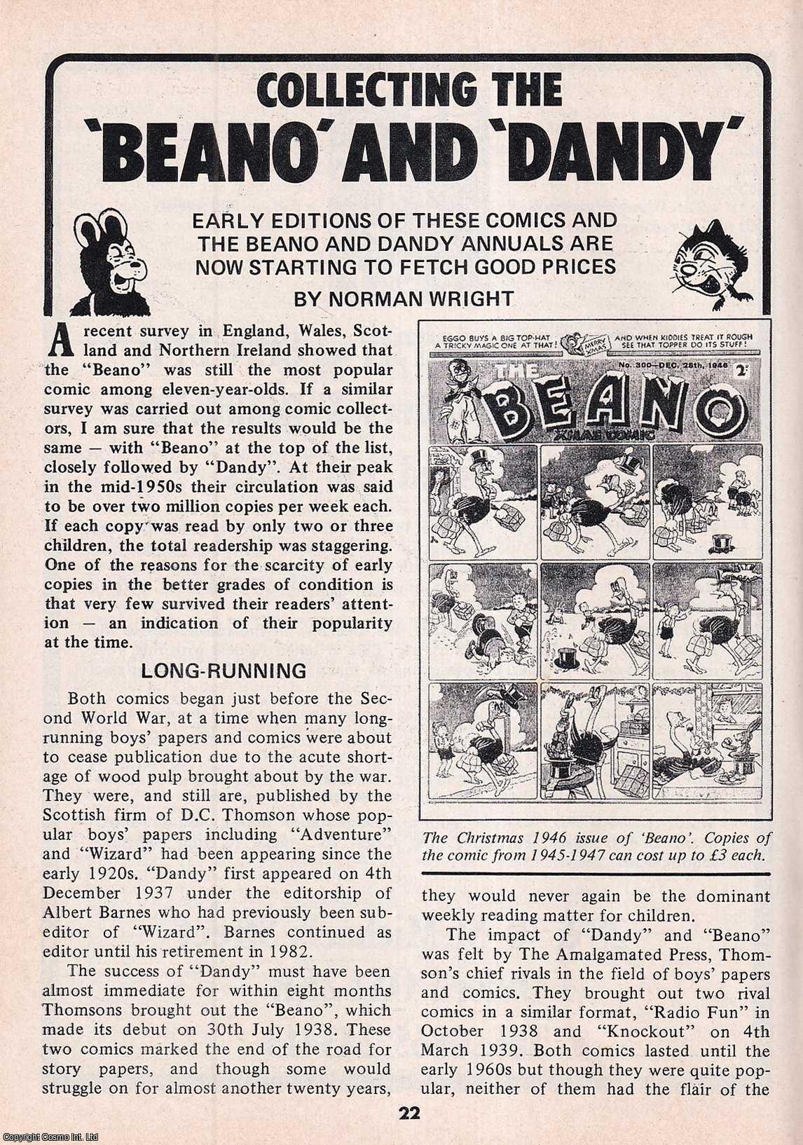 Norman Wright - Collecting The Beano & Dandy Annuals. This is an original article separated from an issue of The Book & Magazine Collector publication.