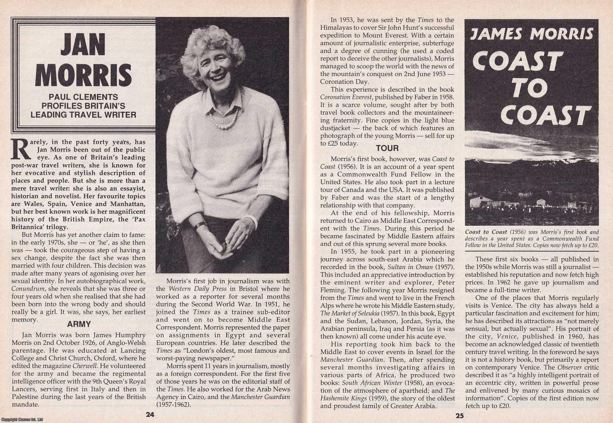 Paul Clements - Jan Morris : Historian. This is an original article separated from an issue of The Book & Magazine Collector publication, 1993.