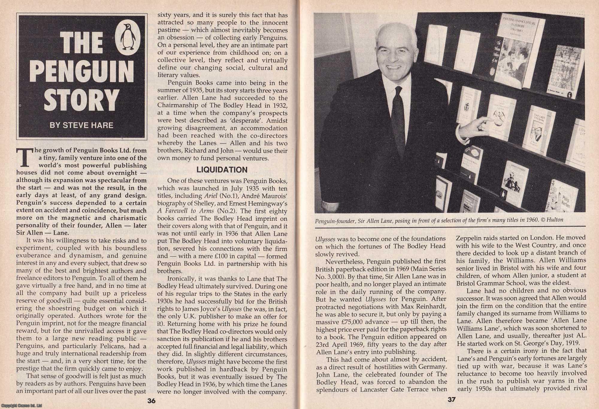 Steve Hare - The Penguin Story : Penguin Books Ltd. This is an original article separated from an issue of The Book & Magazine Collector publication, 1995.