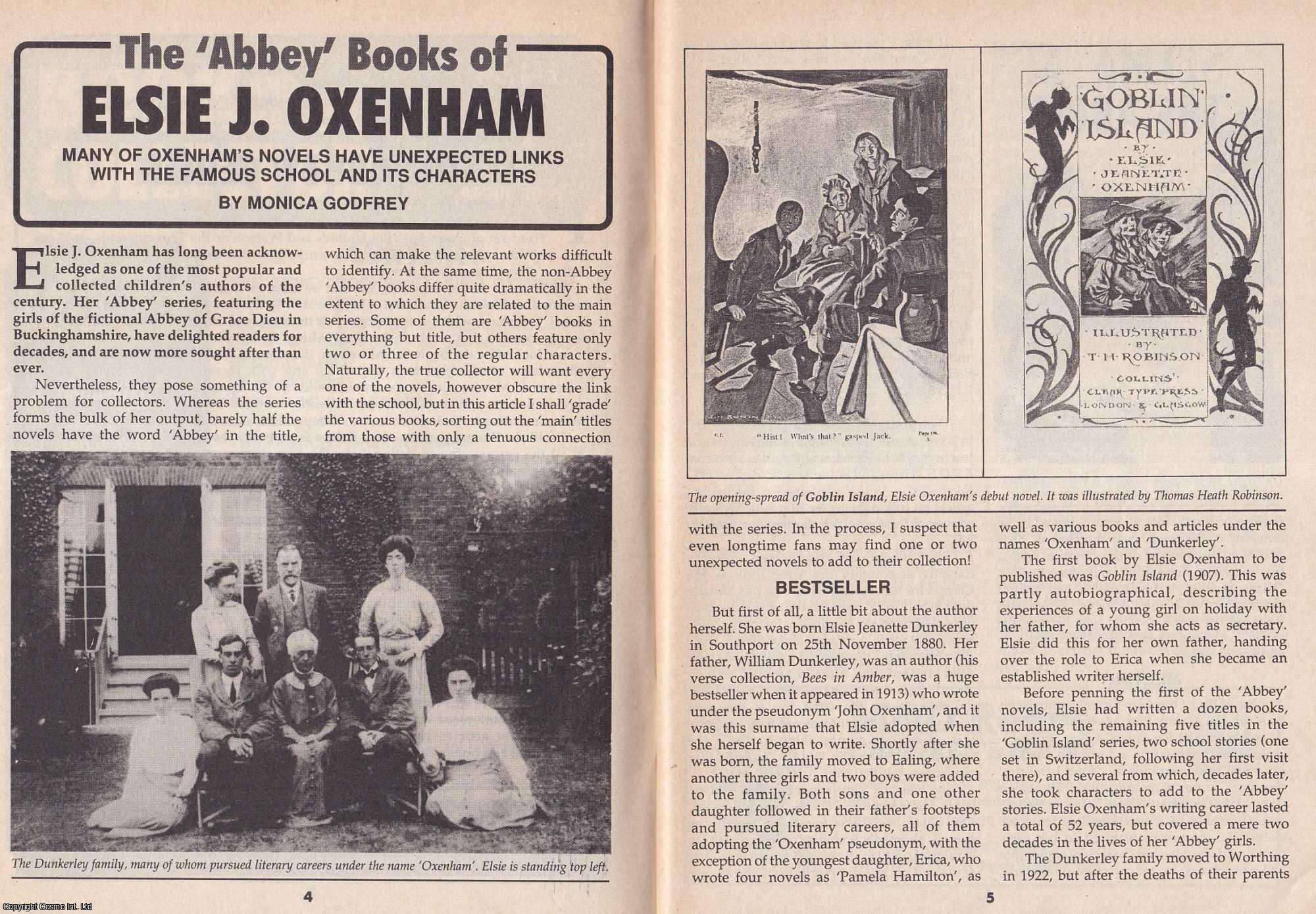 Monica Godfrey - The Abbey Books of Elsie J. Oxenham. This is an original article separated from an issue of The Book & Magazine Collector publication, 1996.